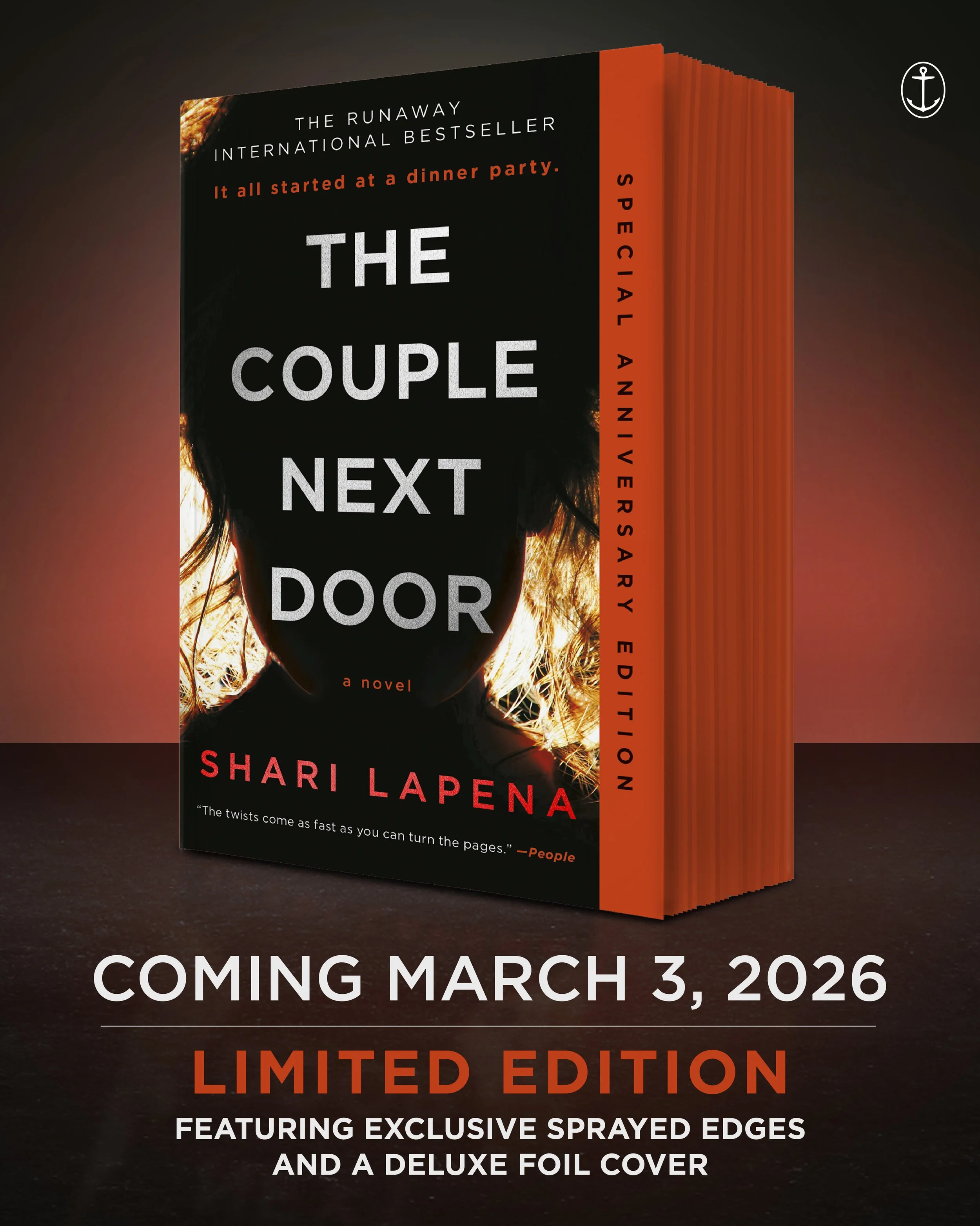 The Couple Next Door by Shari Lapena returns as a stunning special edition