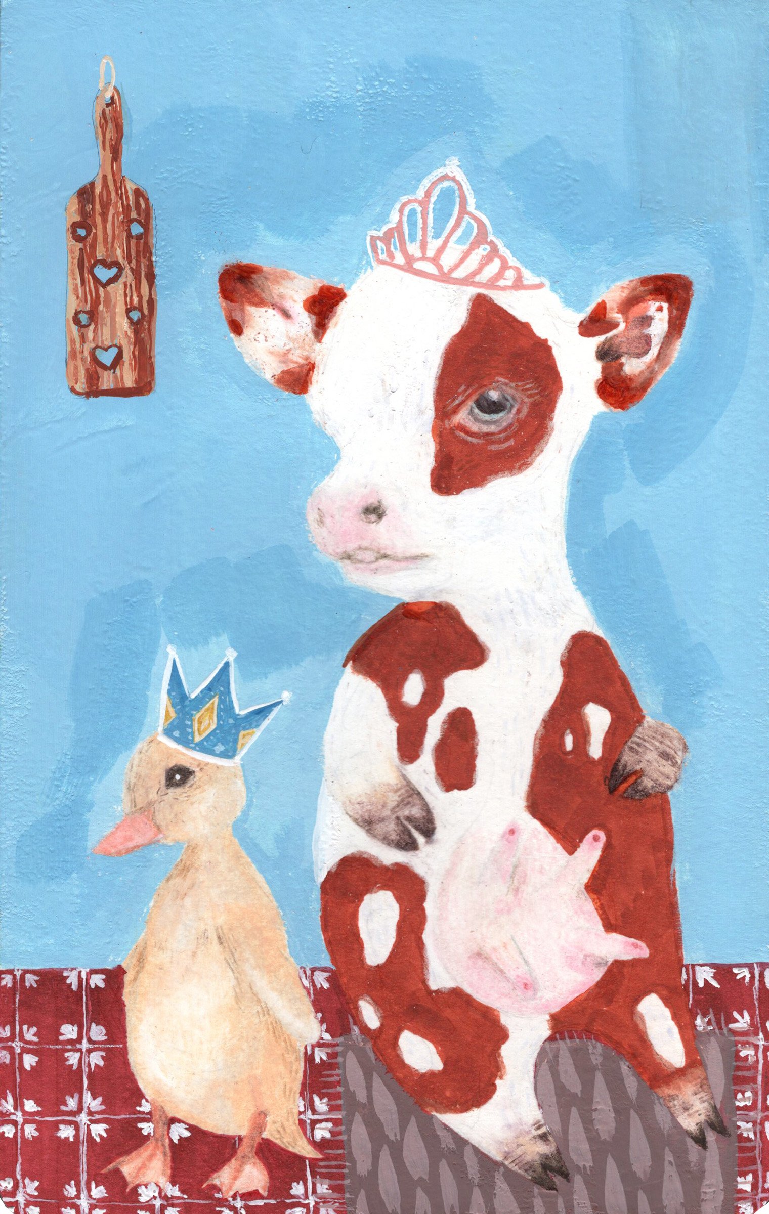 "cow paddle duck" 5x8"