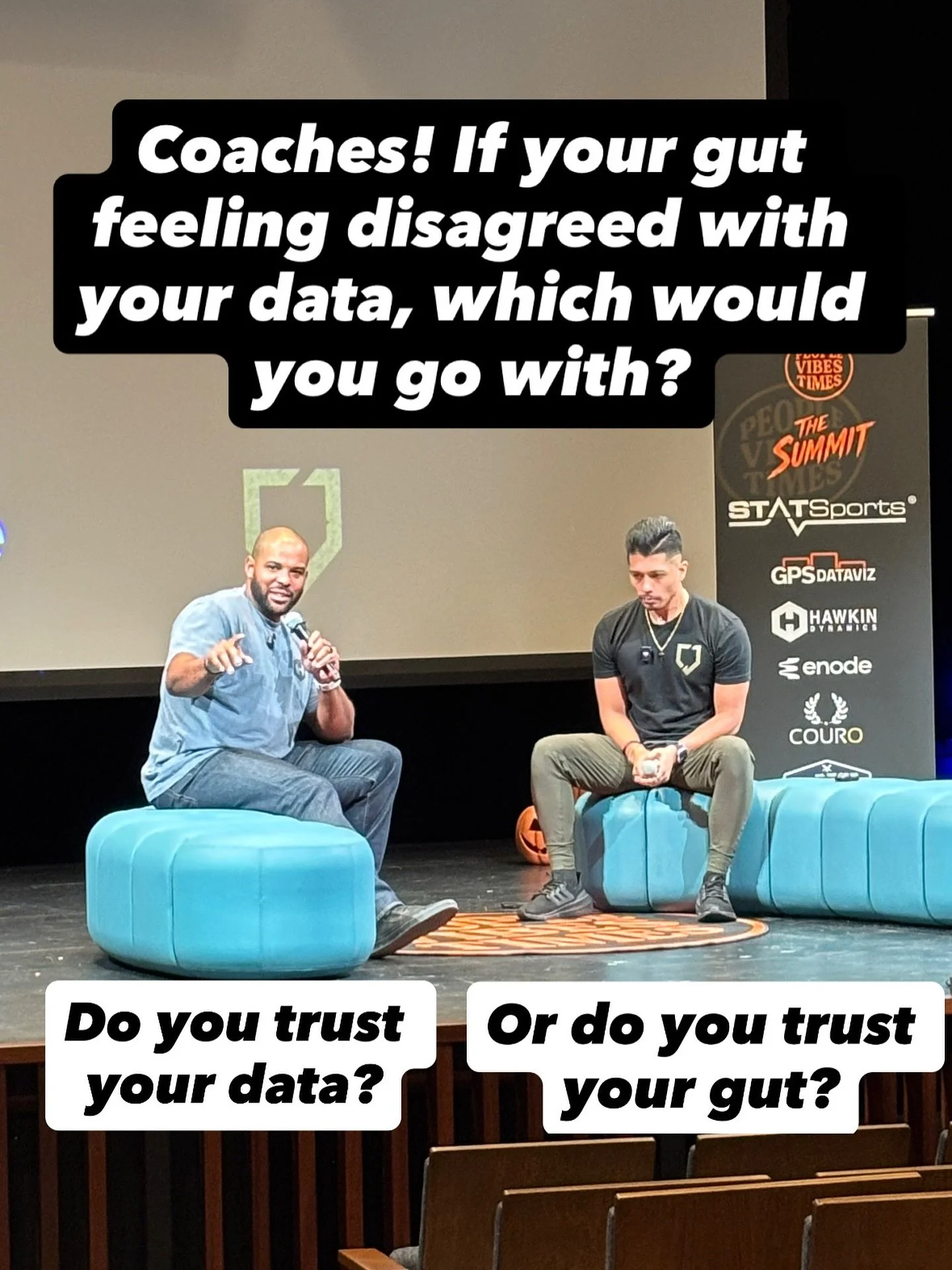 Your data tells you one thing, your gut tells you another. Which do you go with?

Great food for thought and discussion at @people_vibes_times with lots of coaches chiming in on both sides.