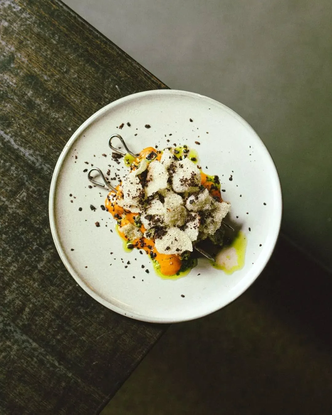 Hibachi-grilled Octopus Skewers with pickled parsley sauce and chilli aioli. The kind of start that sets the tone for everything after.