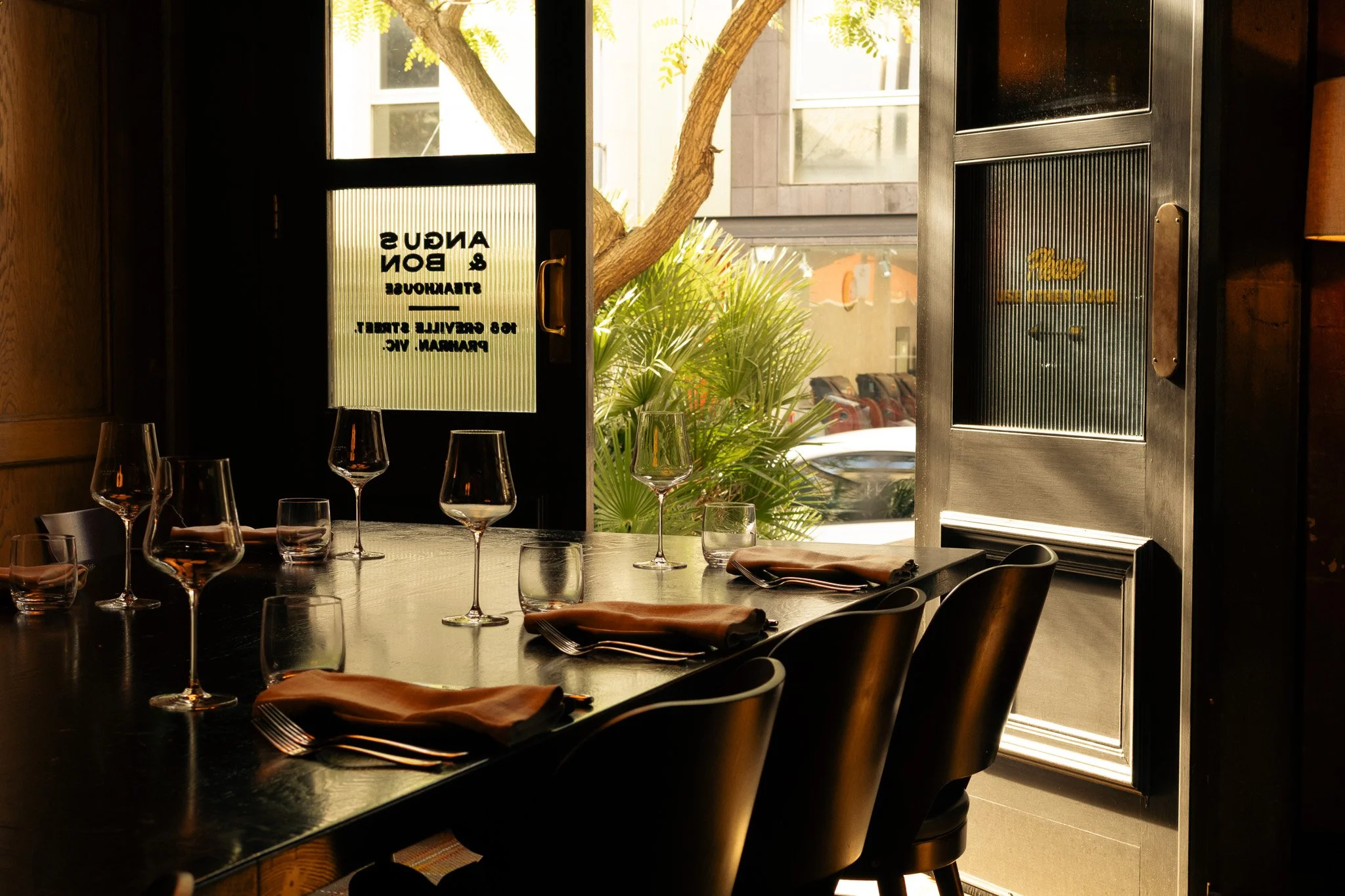 The Private Dining Room at Angus & Bon, best suited to intimate gatherings of up to 16 guests.