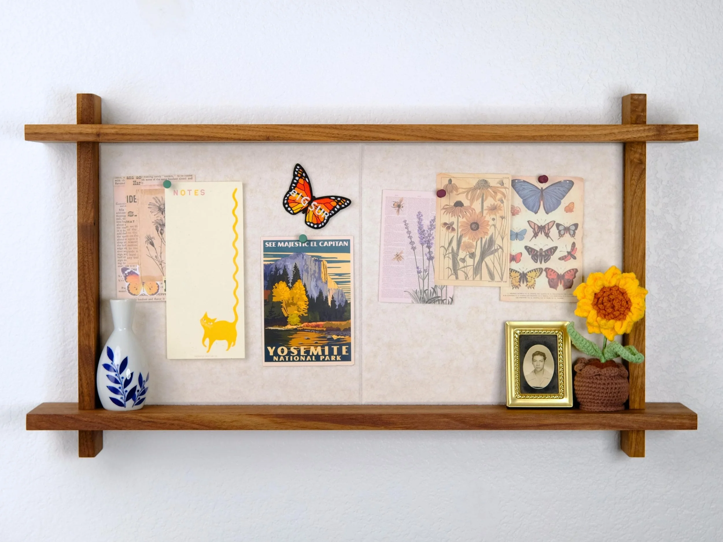 Hardwood Pin Board Shelf
