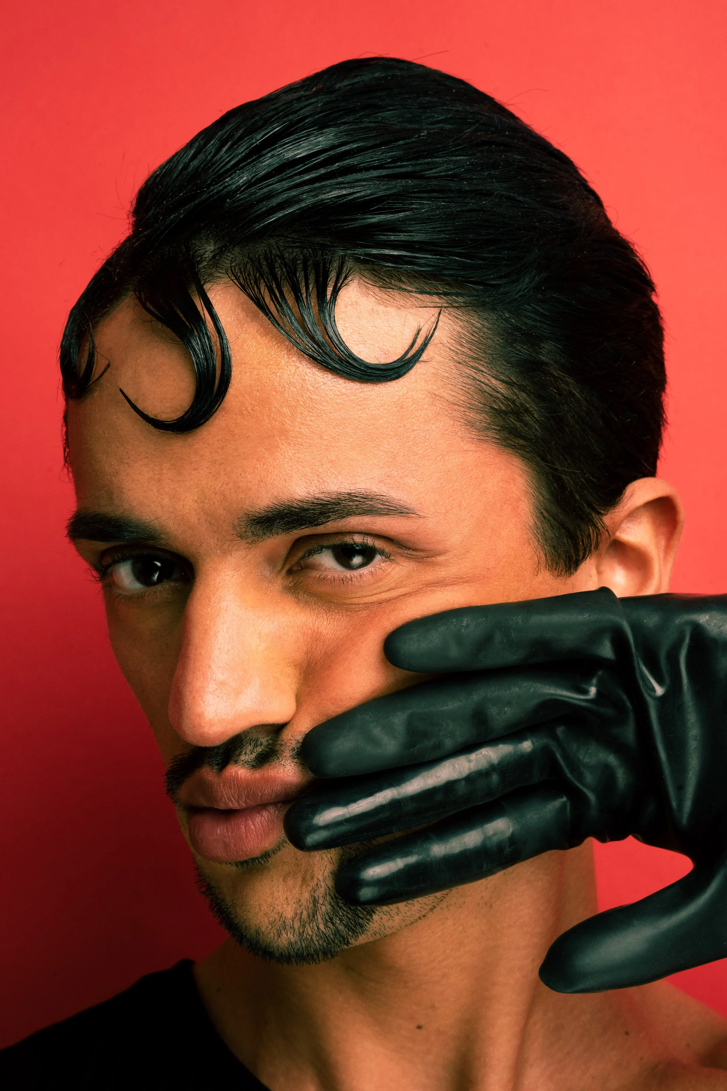 Gelled-hair-slick-black-leather-glvoe-avant-garde-portrait-6.JPG