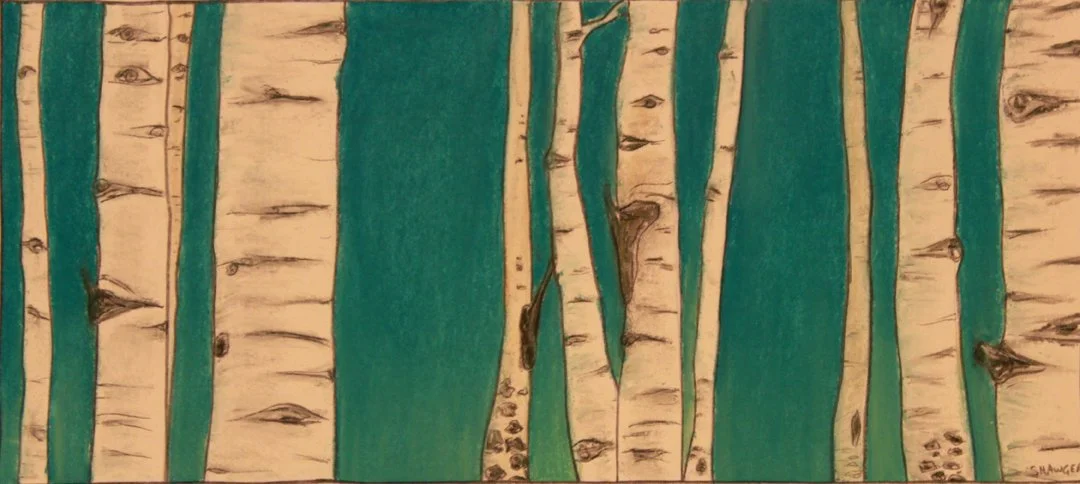 Band of Aspen - NuPastel and Graphite on paper