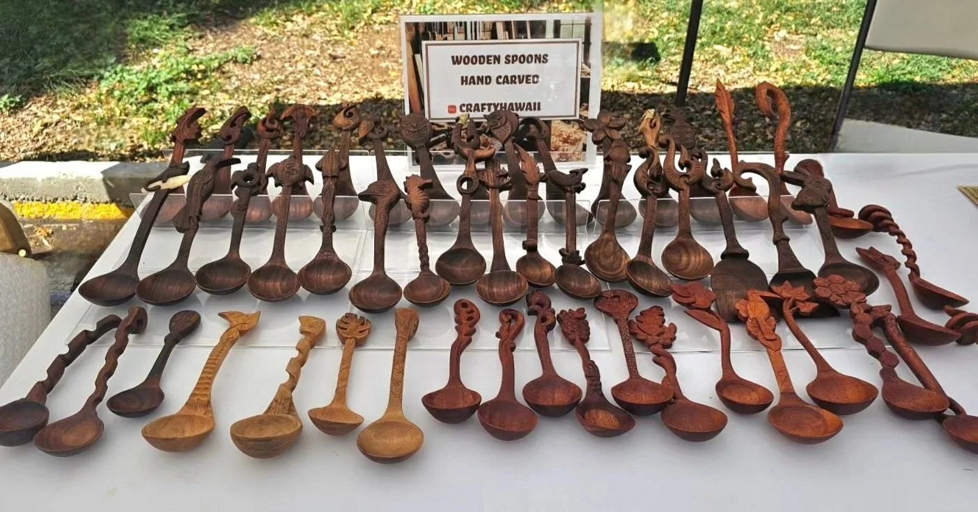 I'm so excited to share with all of you our newest product: 
Wooden Spoons! 

These spoons are hand-carved and handmade by us. Every spoon has a unique and different design which makes what you choose a one of a kind 😄

They are available at our boo