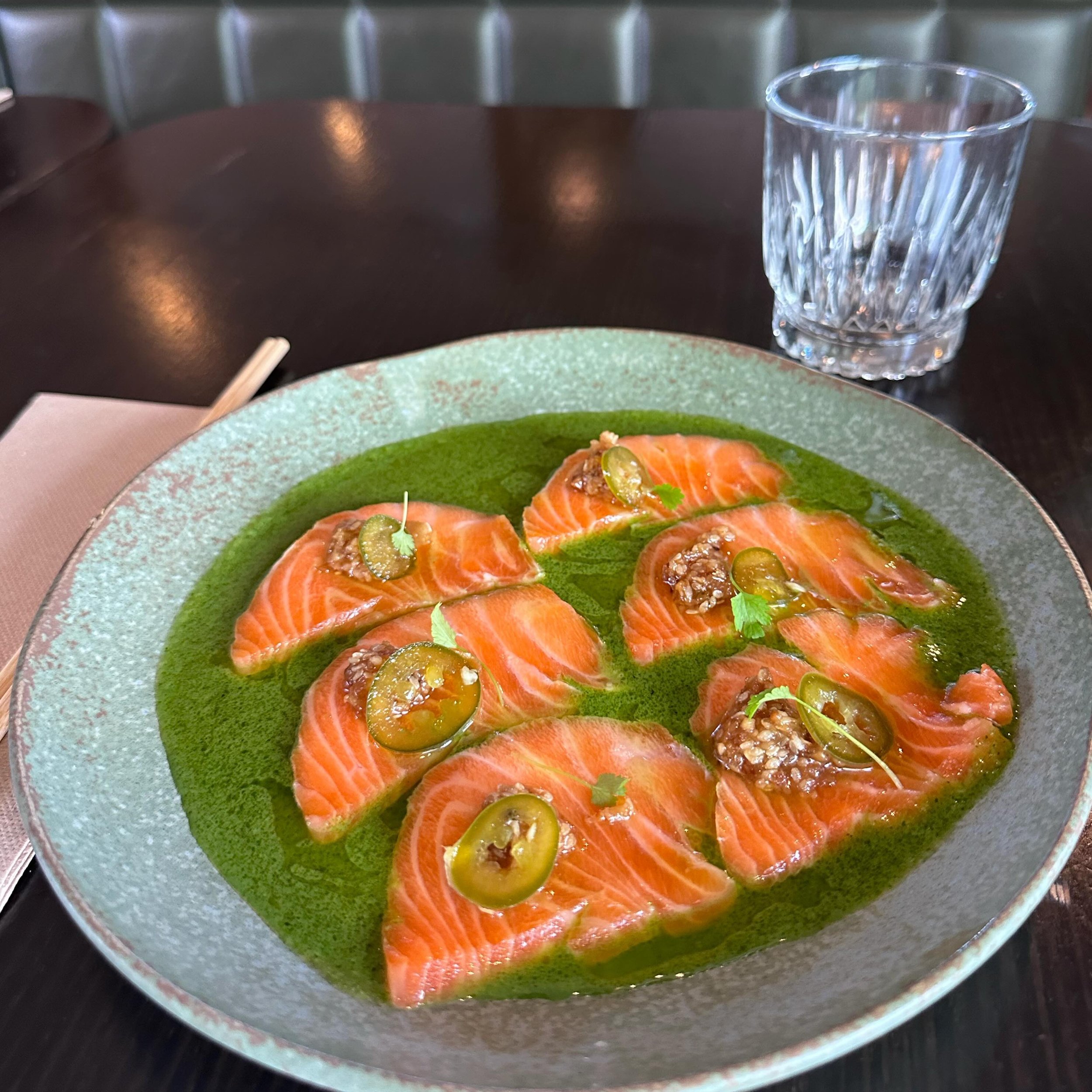 Our menu has had an Autumn update. You&rsquo;ll find familiar favourites plus some new additions like this delicious Ocean Trout Crudo. 
Our kitchen is open today from 12-8pm for dining on our balcony or bar areas, or dine in our restaurant for lunch