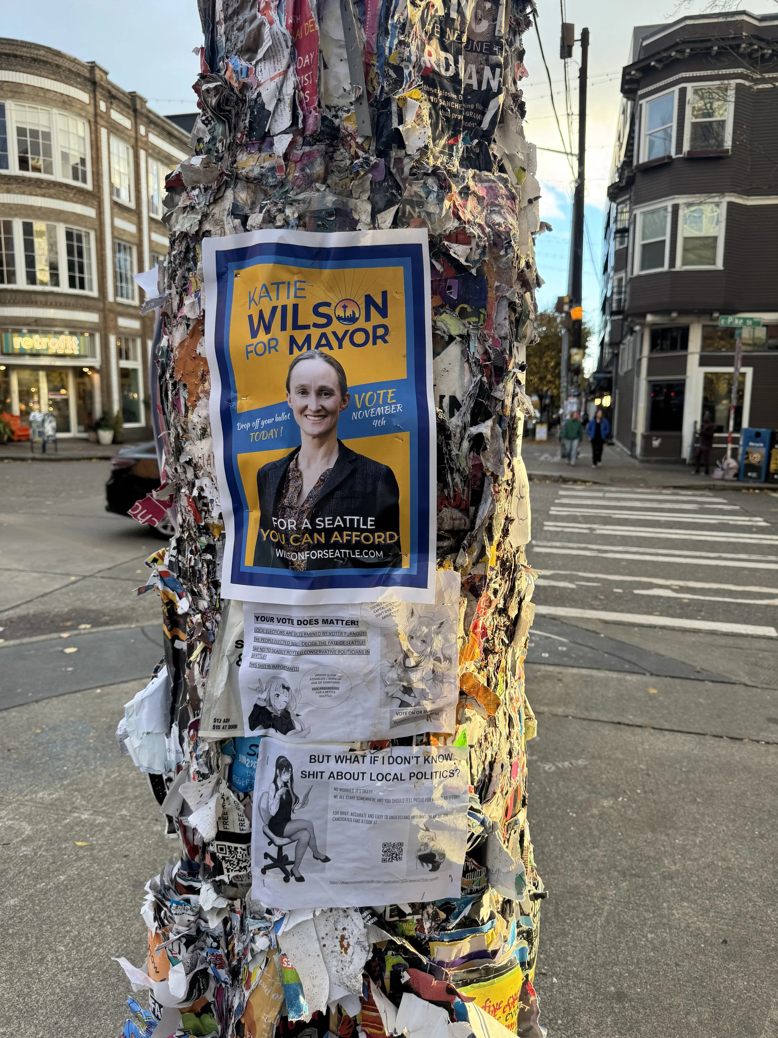 I’m All Lost In, #107: Katie Wilson for mayor; Out of the Closet for men’s shirts; “mood” for “vibe.”