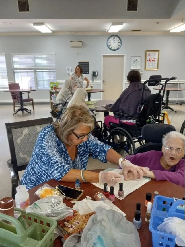 Spa Day at Park Manor of Cyfair. Getting the residents ready for Mother's Day.