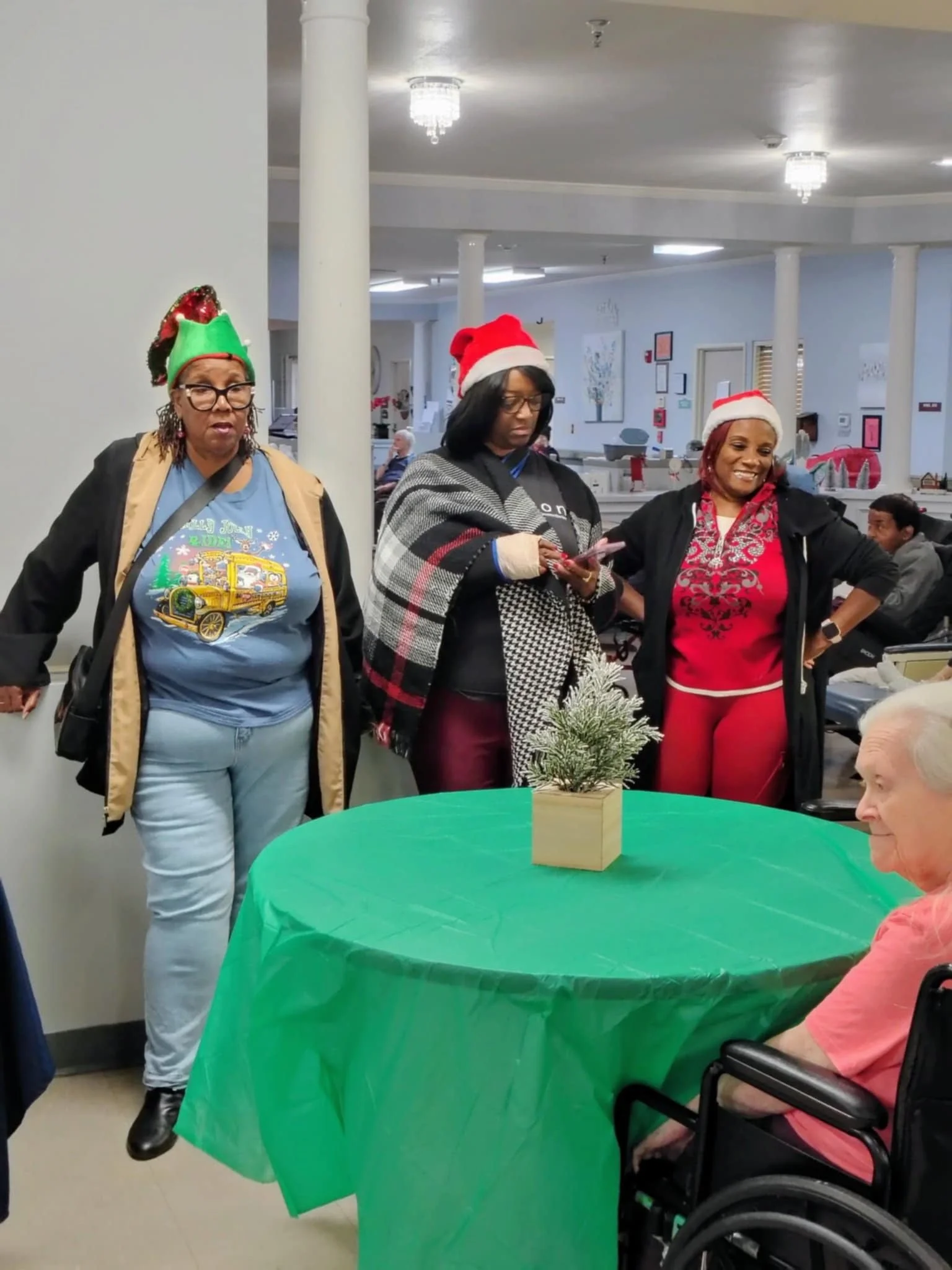 TRFF celebrates Christmas at Park Manor Cyfair on Dec 1, 2025.  TRFF was able to give out 70 gifts to the residents.