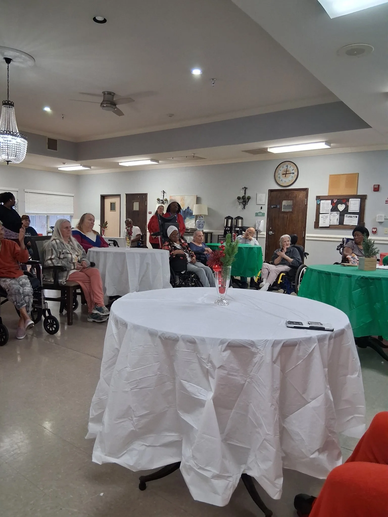 TRFF celebrates Christmas at Park Manor Cyfair on Dec 1, 2025.  TRFF was able to give out 70 gifts to the residents.