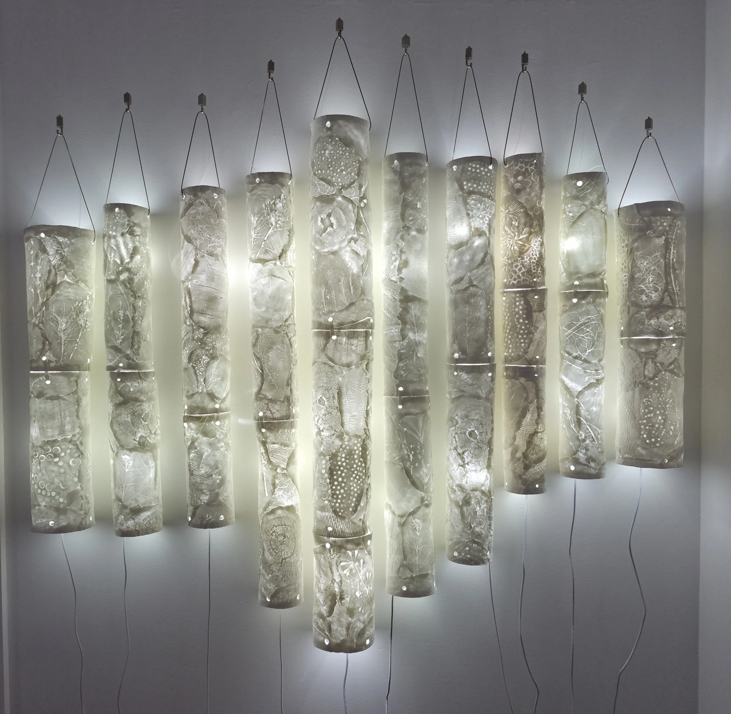 Trace - Installation - 2026.
Bone China, LED lighting