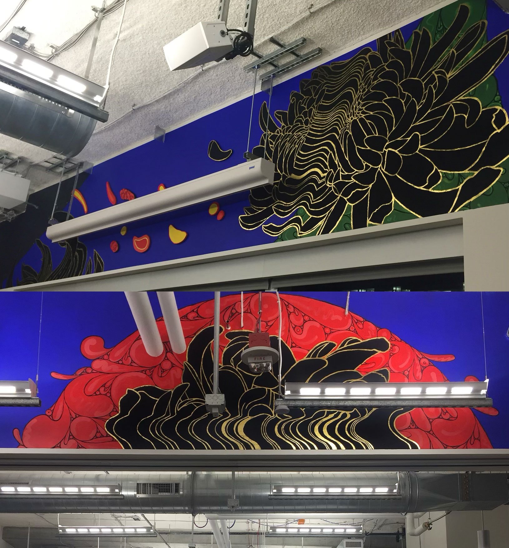 【 Sacre Blue 】Interior latex and Gold Mural for Facebook/Meta –
Seattle Facebook Headquarters 2020 – Collabo with Craig Cundiff ( s/o Lele, Dom and the Team )