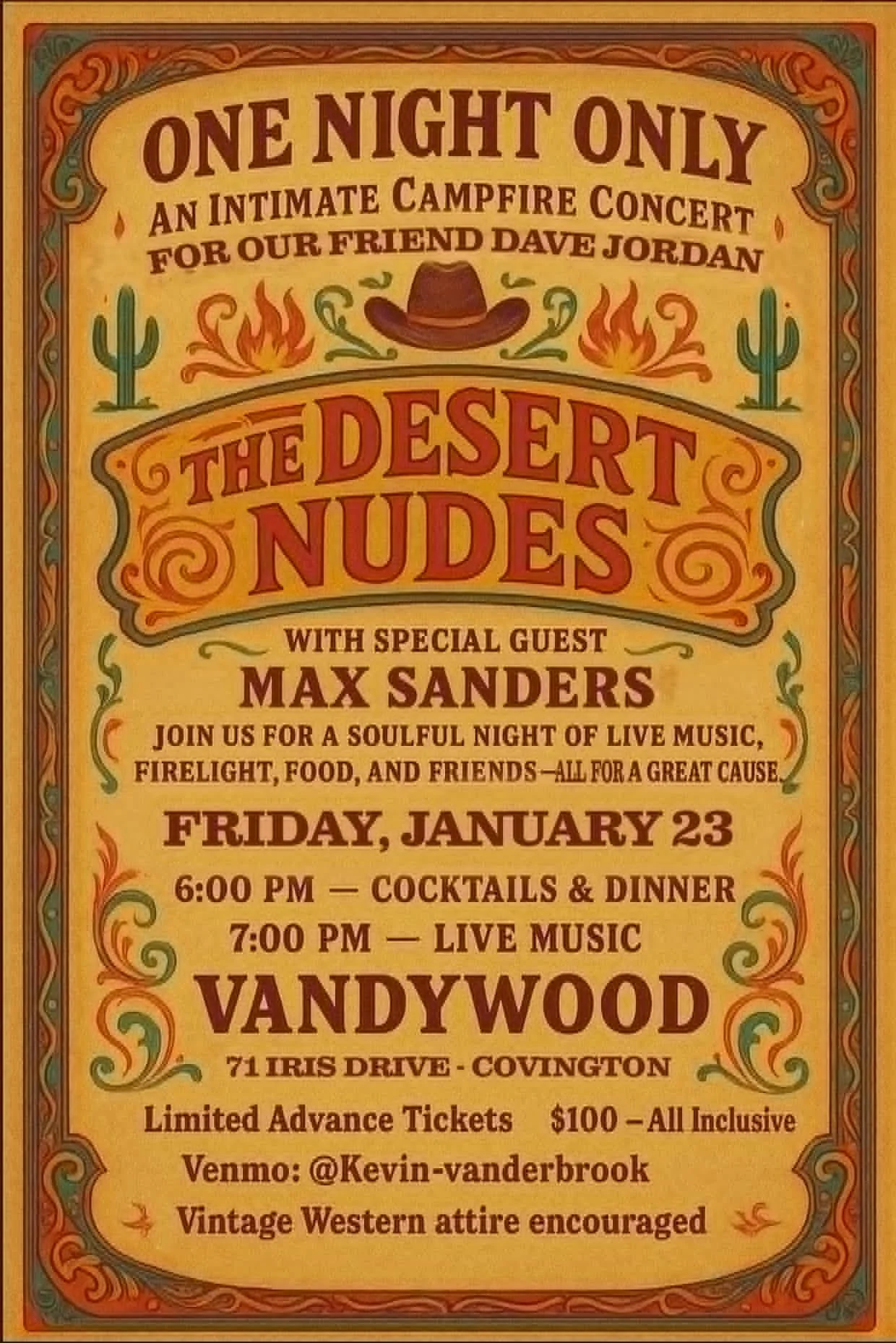 The Desert Nudes benefit for Dave Jordan