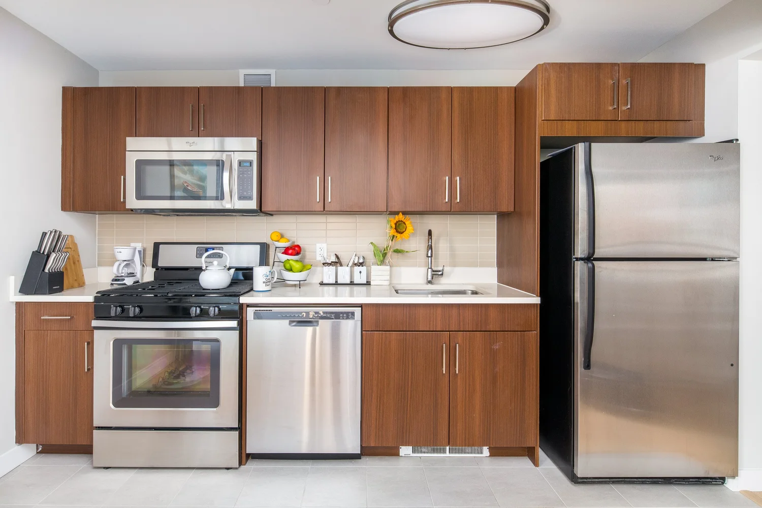 Fully equipped apartment kitchen