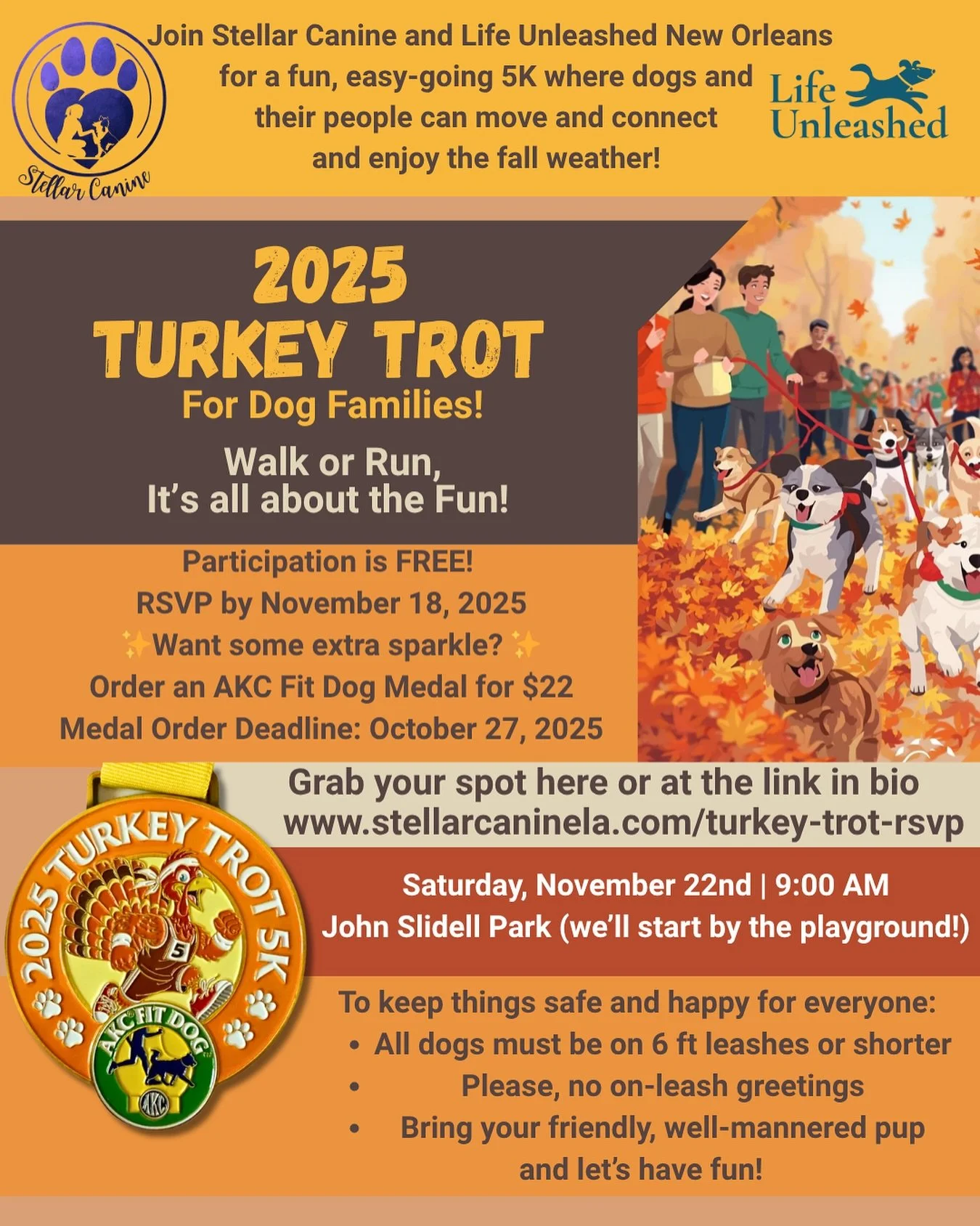 Some of us are in it for the fitness&hellip; and some of us are in it for the bling! 🥇

Either way, let&rsquo;s get outdoors, move our paws, and find the joy in doing something special with our dogs as a community!🐕🍁🐕🍂🐕🍁🐕

Join Stellar Canine