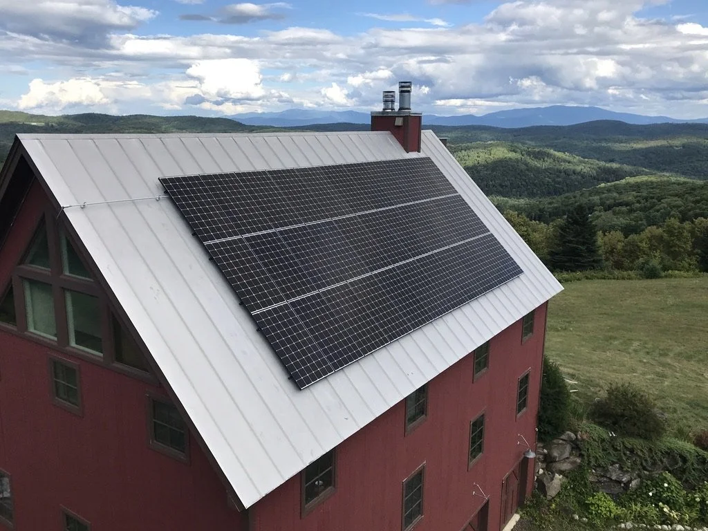 Solar panels on barn roof