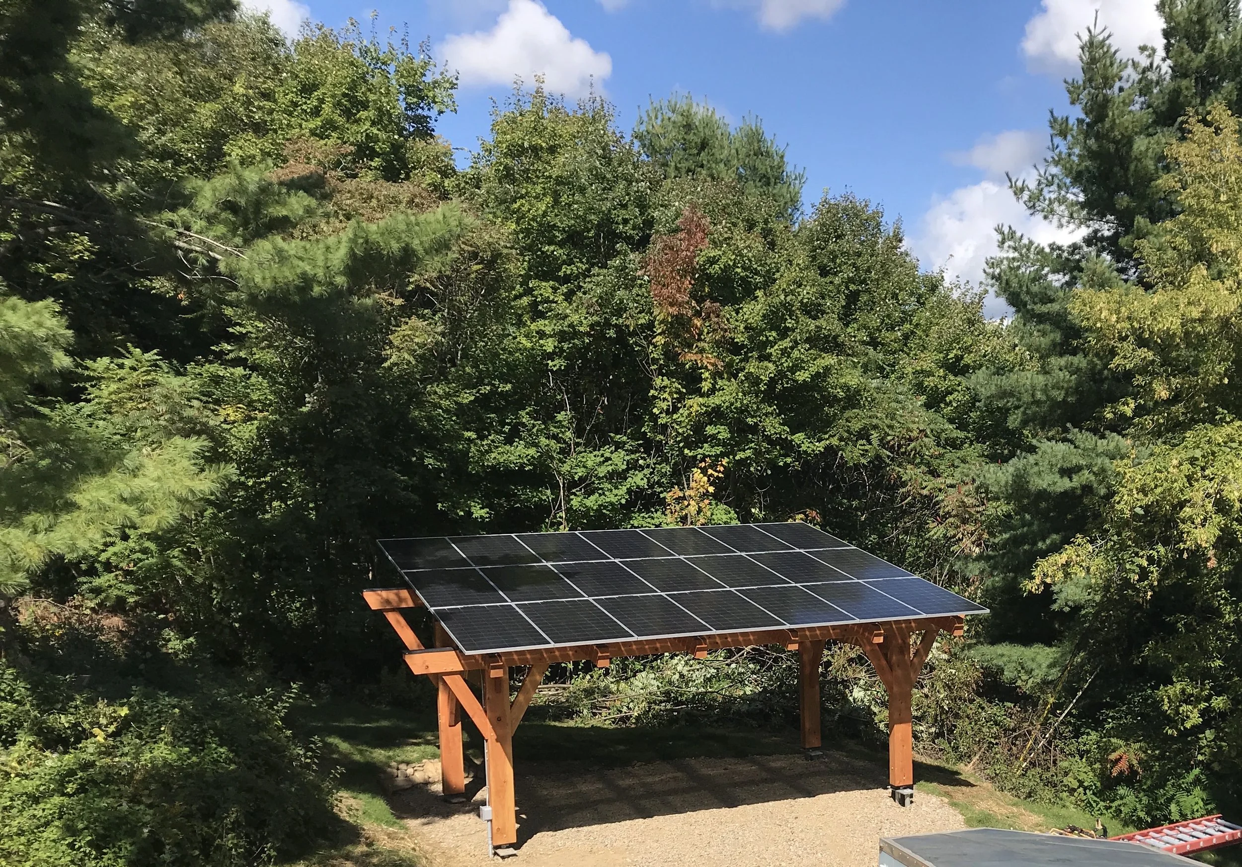 Timber-framed solar carport