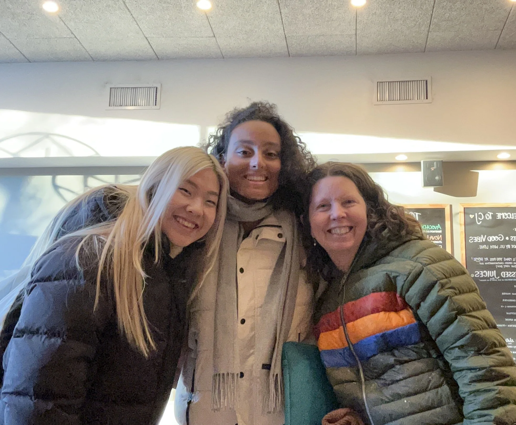a photo of jasmine wang, mary esselman, and miriella jiffar