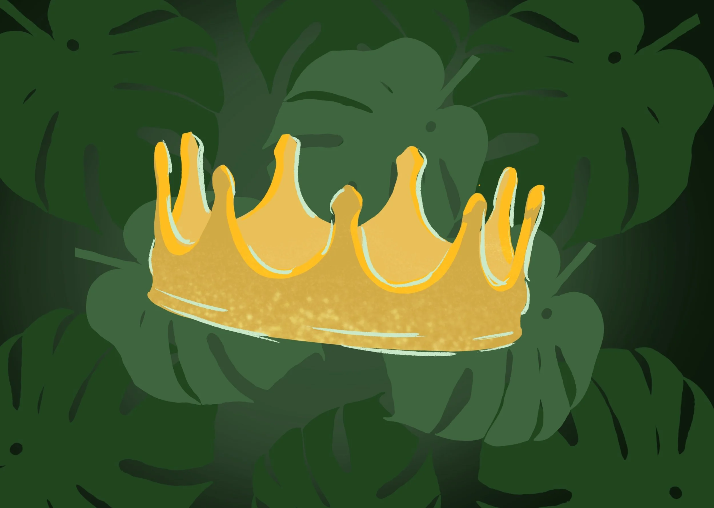 a crown on green background