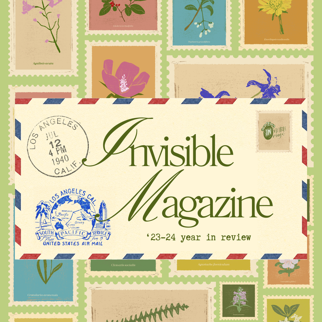 green page with a bunch of stamps