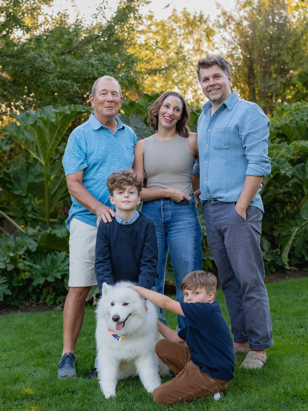 Family and dog