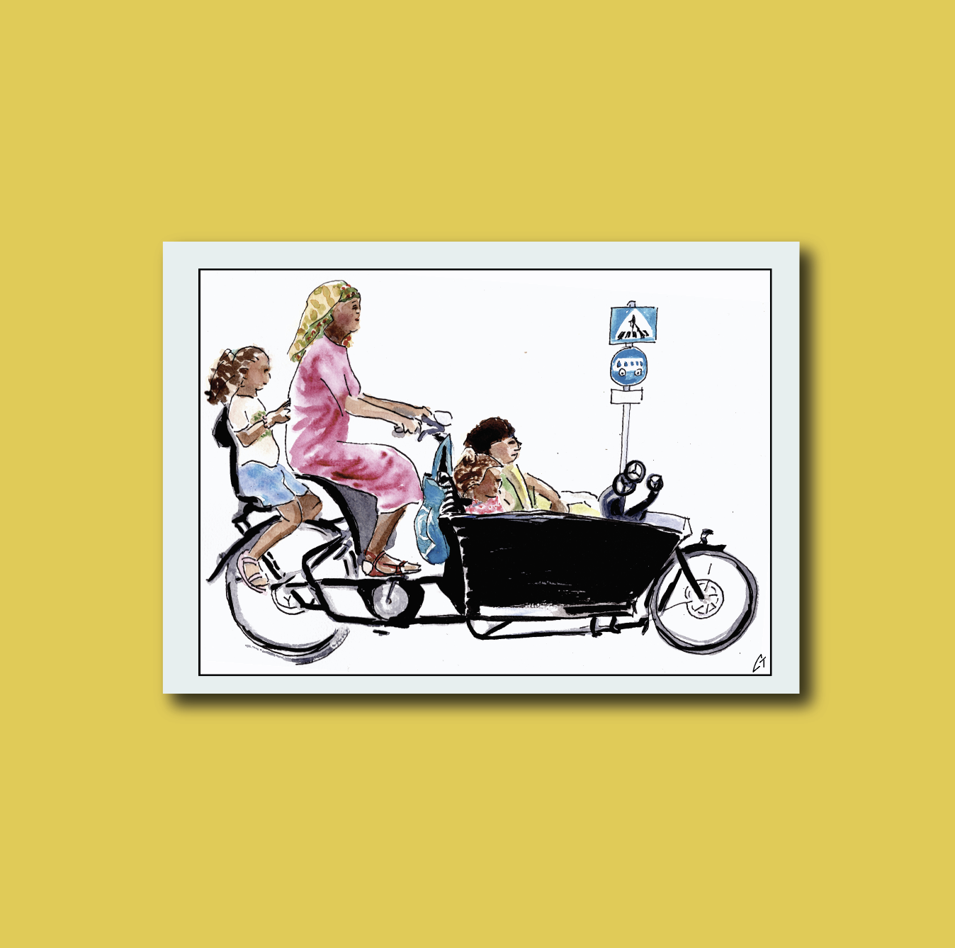 Family with stroller