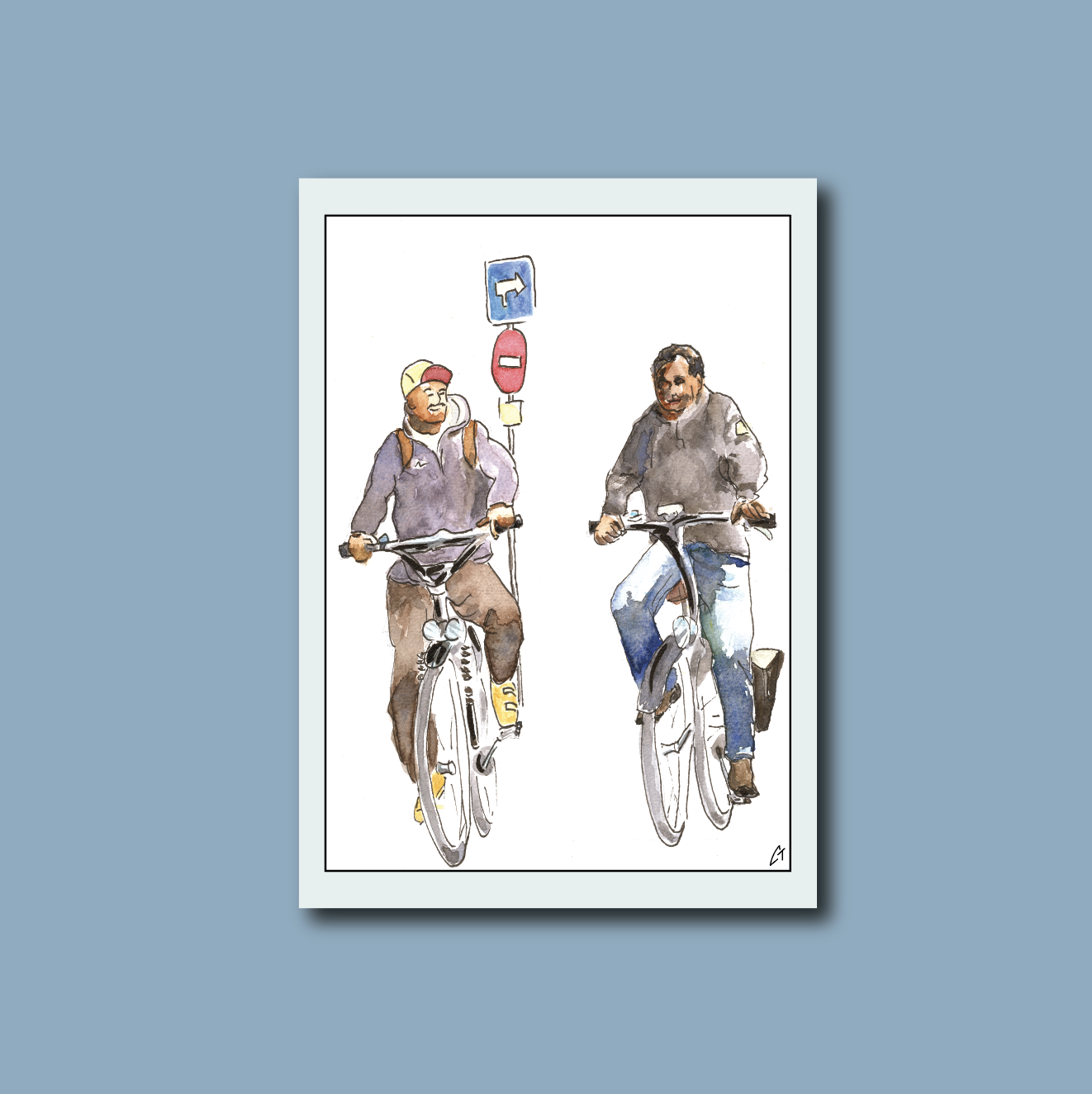 Biking home after work