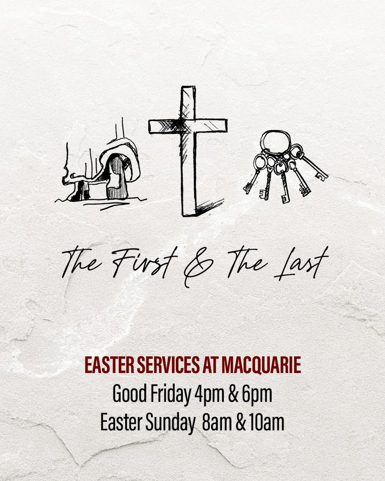 We&rsquo;d love to invite you to our Easter Services this year. Join us for a reflective Good Friday service with our new earlier service times of 4pm and 6pm. On resurrection Sunday we have our 8am and 10am services.