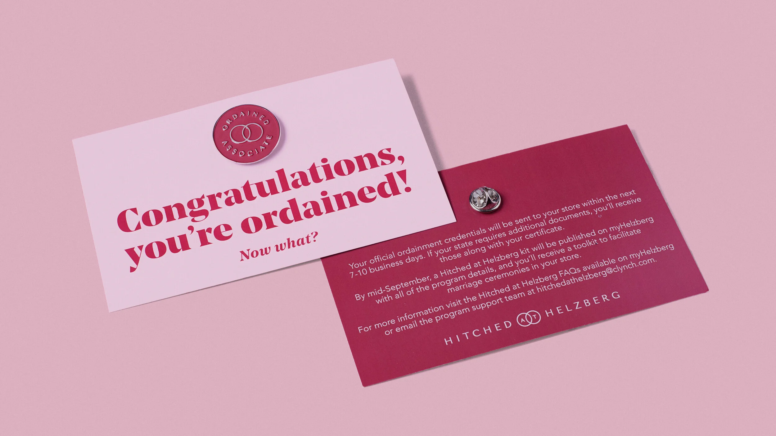 Pins to identify ordained associates in stores