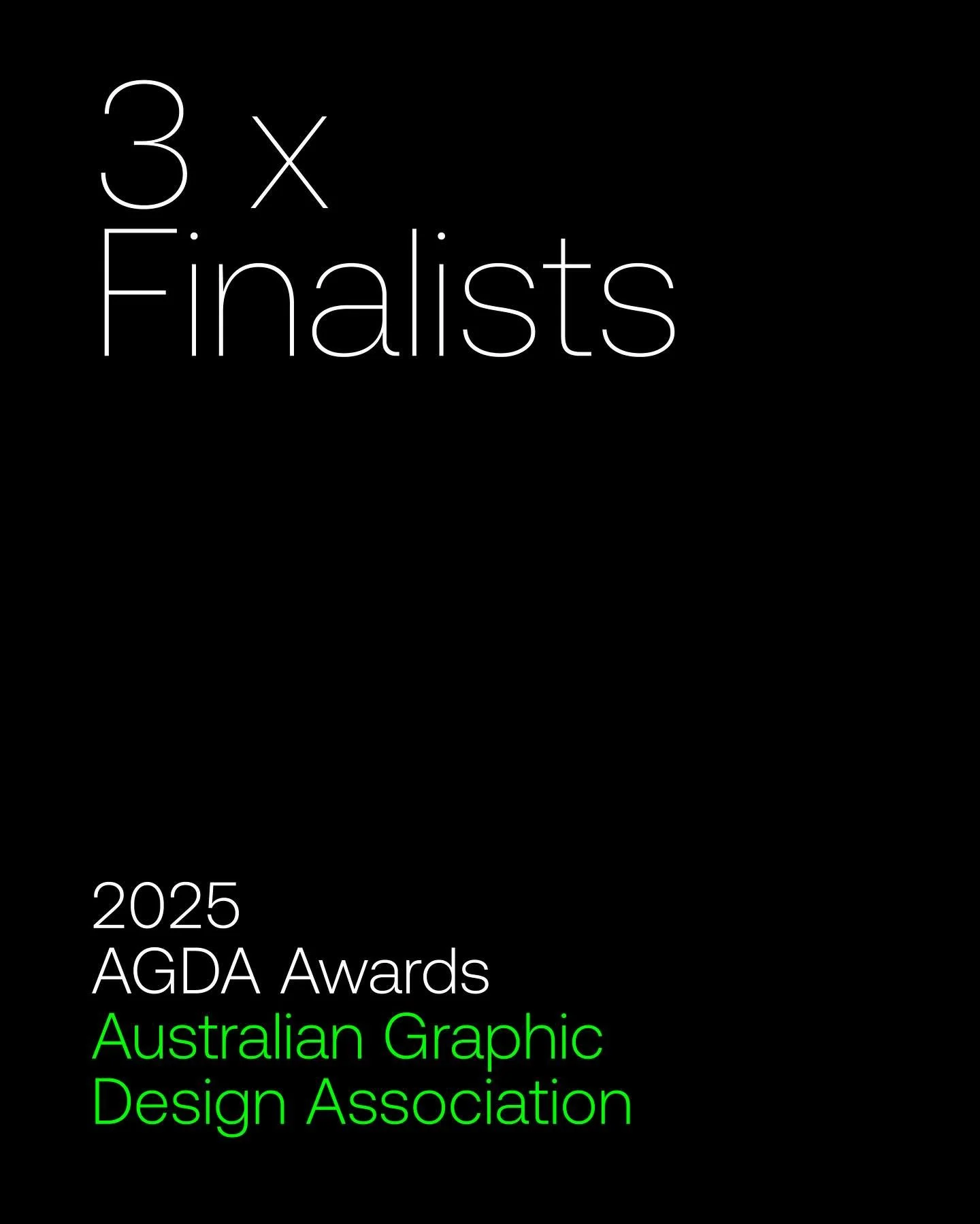 Some recent work recognised in the
2025 Australian Graphic Design Awards.
AGDA 

3 x Finalists.
ReAssembly. &mdash; In collaboration with Something&trade;️
Design for Good
Environmental Responsibility

&mdash;&mdash;

Five Story Films.
Brand &amp; Id