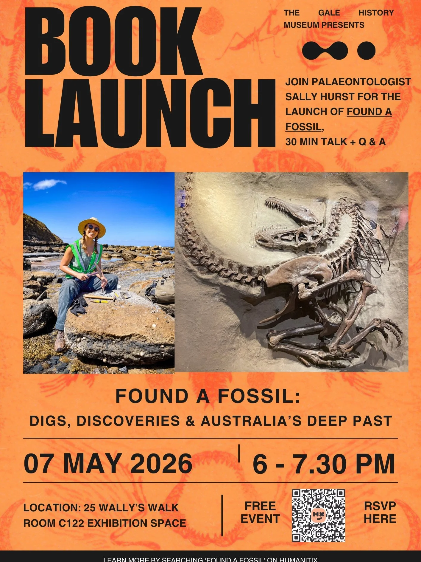 Just let me talk to you about dinosaurs 🦖

FOUND A FOSSIL BOOK LAUNCH
🗓️ 7th May, 6pm - come for the free snacks, stay for the fun dino facts

PINT OF SCIENCE 
🗓️ 20th May, 6.30pm
📍 @thebalmain 

AUTHOR TALK
🗓️ 23rd May, 2pm
📍 @sea.museum 

DM 