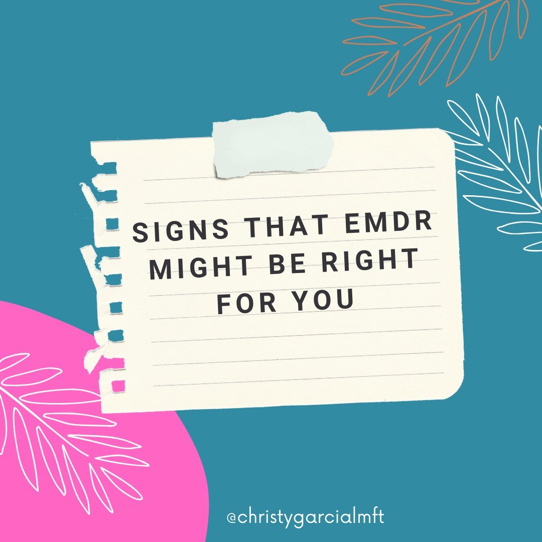 Signs EMDR Might Be Right for You:

Flashbacks and Intrusive Memories: If you find yourself haunted by distressing memories or experiencing intrusive thoughts related to trauma, EMDR might offer relief.

Avoidance Behaviors: Persistent efforts to avo