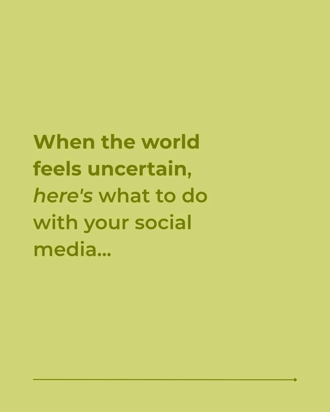 When the world feels unsettled, most brands either freeze or keep posting like nothing's happened. Neither works. 😬

Pause. Assess. Adapt. It's simpler than it sounds, and it's what separates the brands that come out of uncertain times with stronger