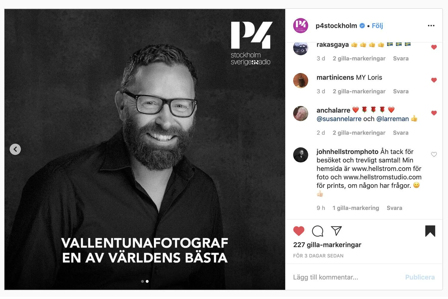Radio P4 Stockholm portrait John Hellstrom
