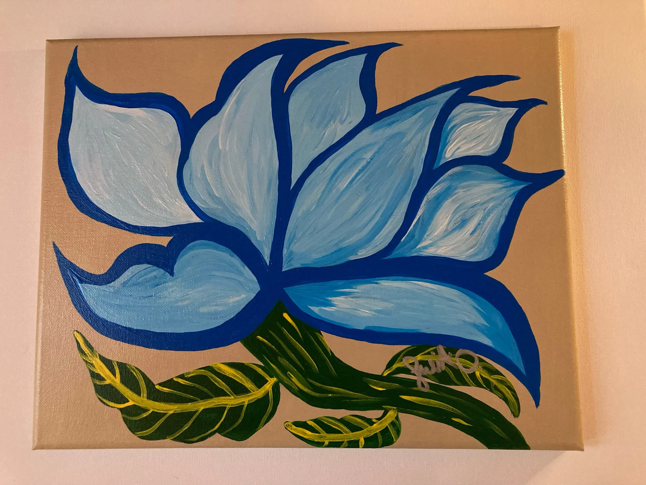 Original Art Baby Blue Wild Flower