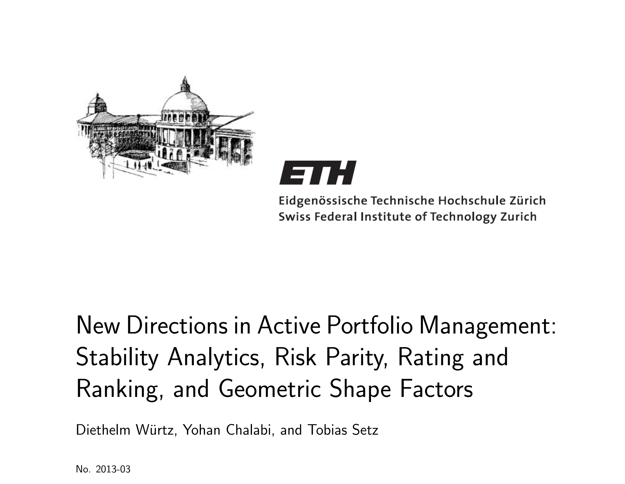 New Directions in Active Portfolio Management: Stability Analytics, Risk Parity, Rating and Ranking, and Geometric Shape Factors
