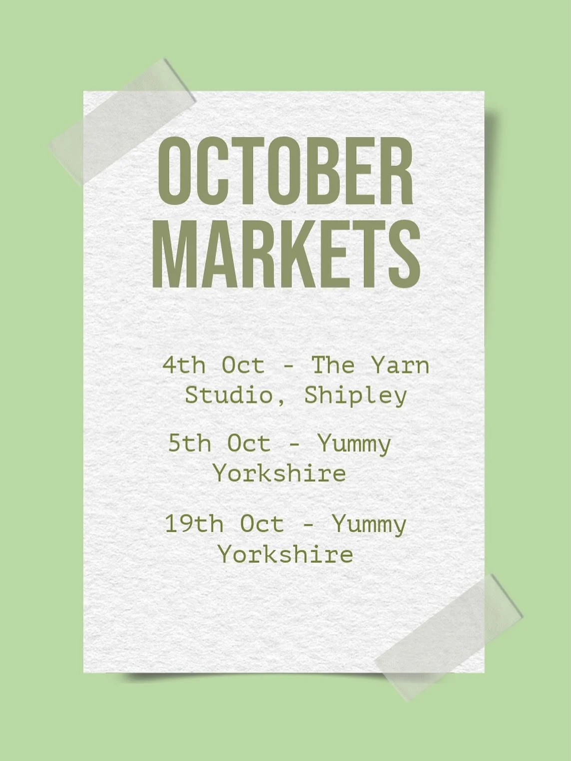 Here we are, you&rsquo;ll find us with @thecraftyassemble on Saturday and @yummyyorkshire Sunday. Another busy weekend. 

#yorkshire #yorkshiresoapmaker #westyorkshire #westyorkshiremakers #soapmakeruk #handmadeuk #ecofriendlyuk #ecofriendlylivinguk 