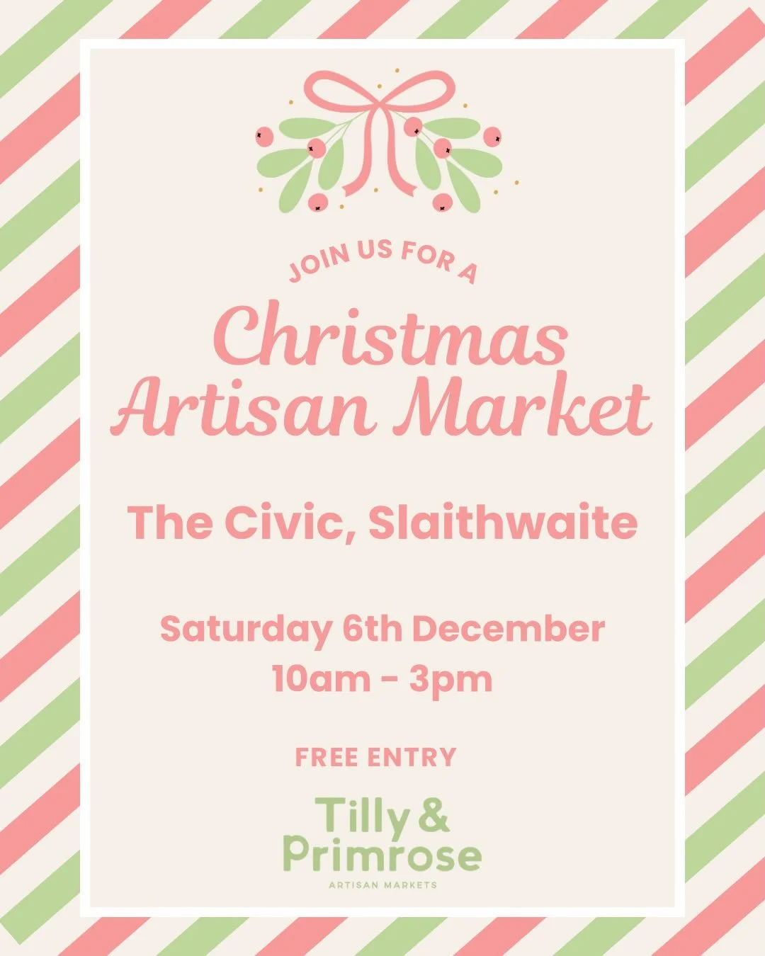 Come and join us @thecivic_slaithwaite with @tillyandprimroseartisanmarkets and all the other gorgeous makers. 

This is our penultimate market of the year, don&rsquo;t miss out this weekend. 

#soapmakeruk #westyorkshirechristmas #slaithwaite #hudde