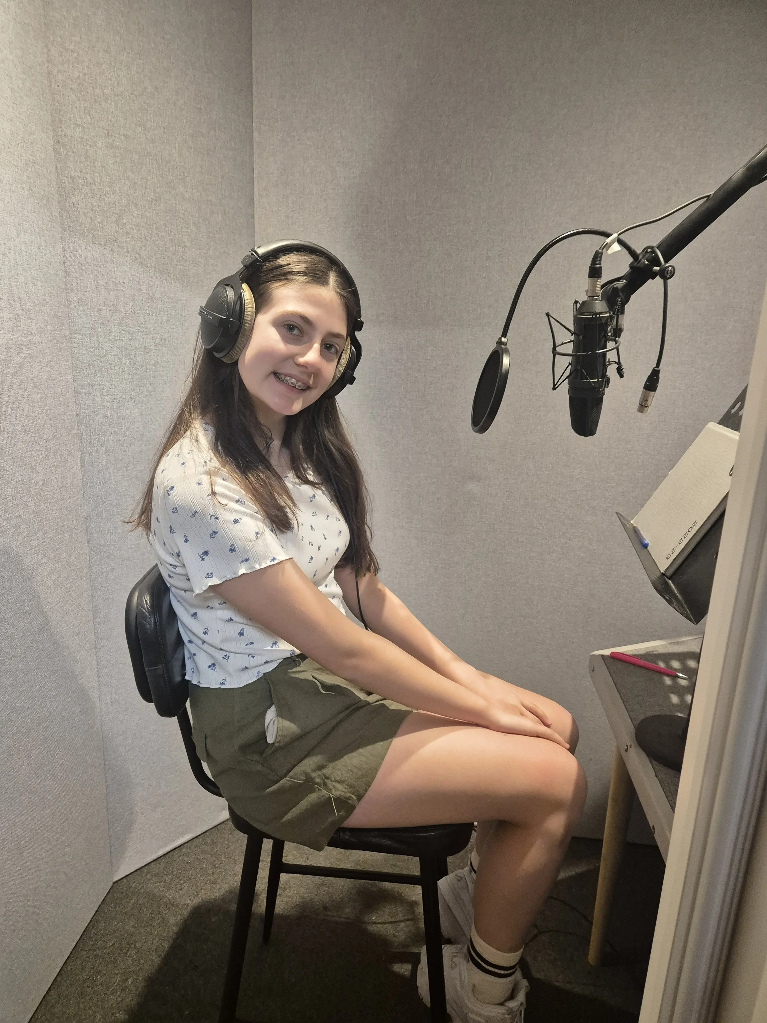 teen VoiceOver in studio