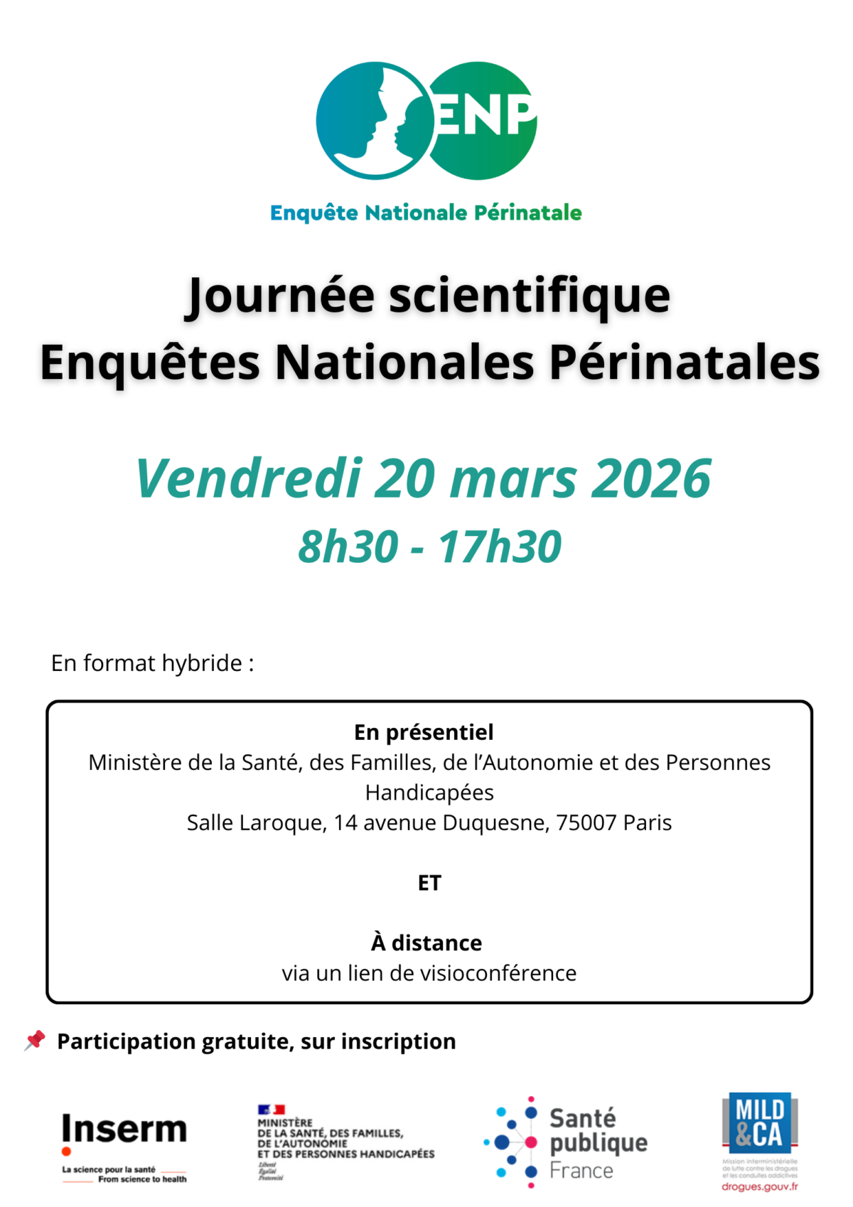 20 mars 2026 : Journée Scientifique des Enquêtes Nationales Périnatales