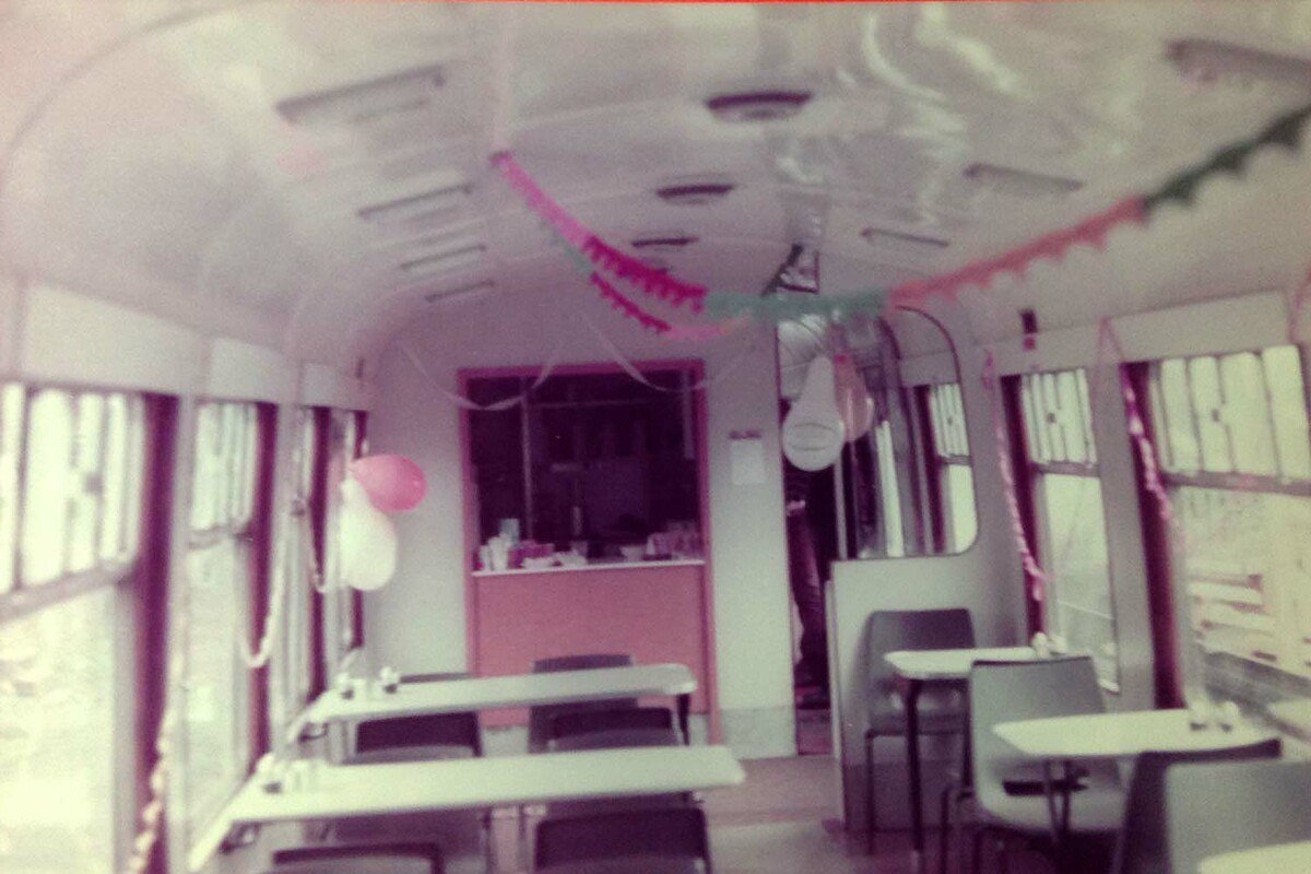 A view of the buffet interior of 1933 in 1983 shortly after arrival at Bitton. © M Bladwell