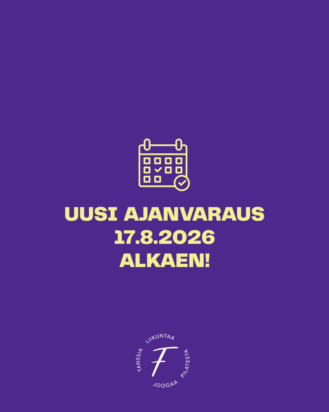 Ajanvarauksemme uudistuu 17.8. alkaen!