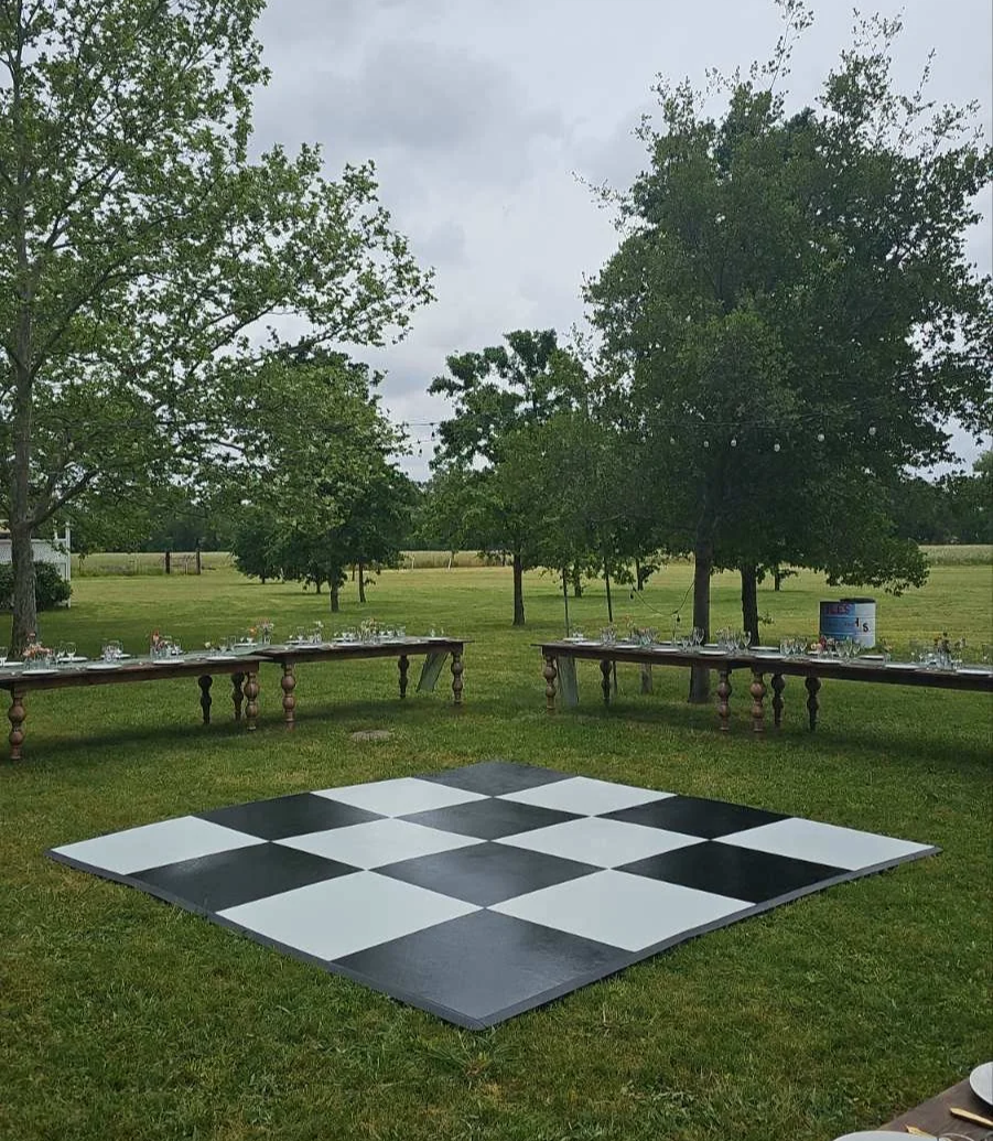 Black and White Checkered Dance Floor