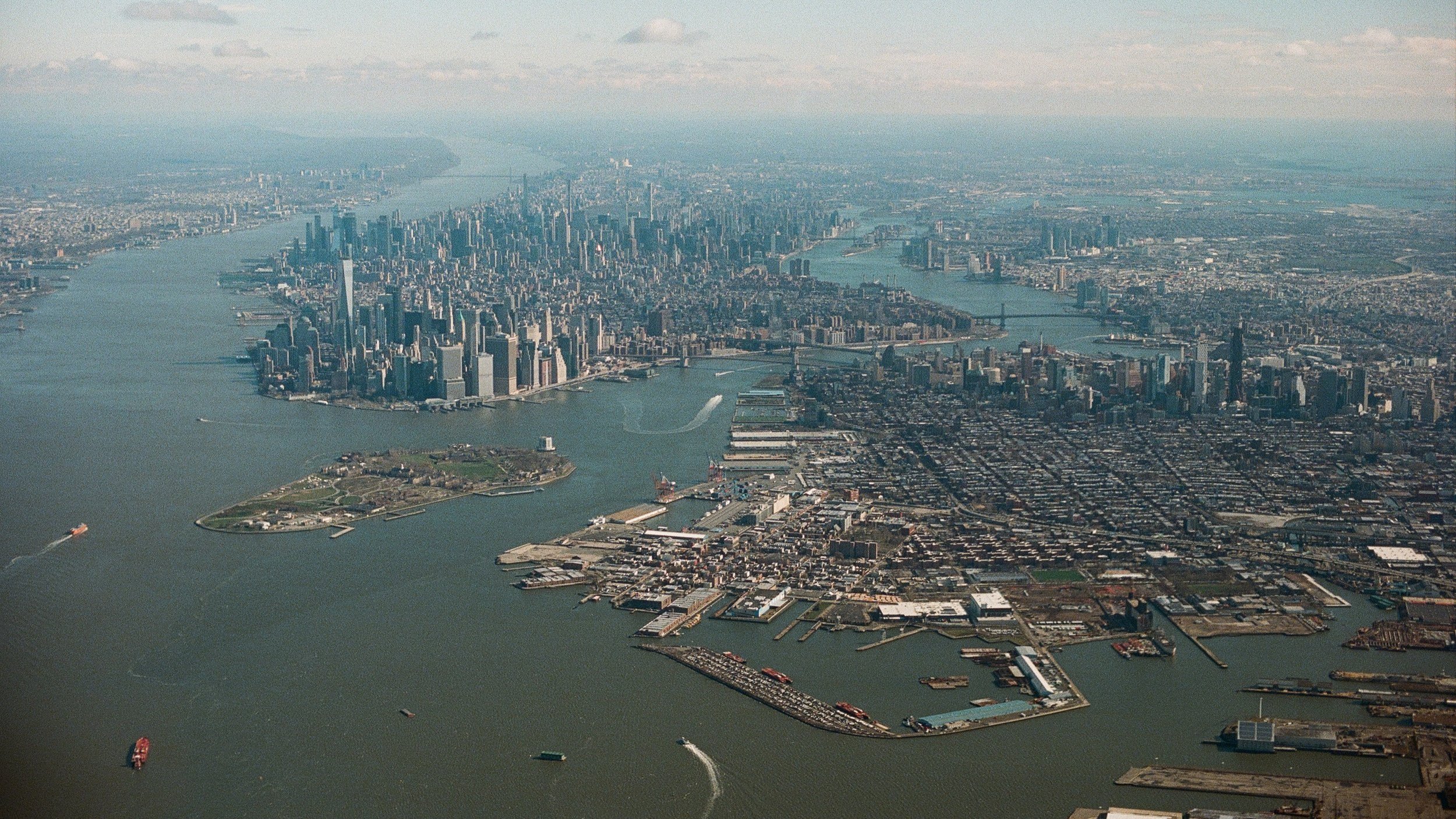 A view of NYC on film, as the plane approached LaGuardia airport.