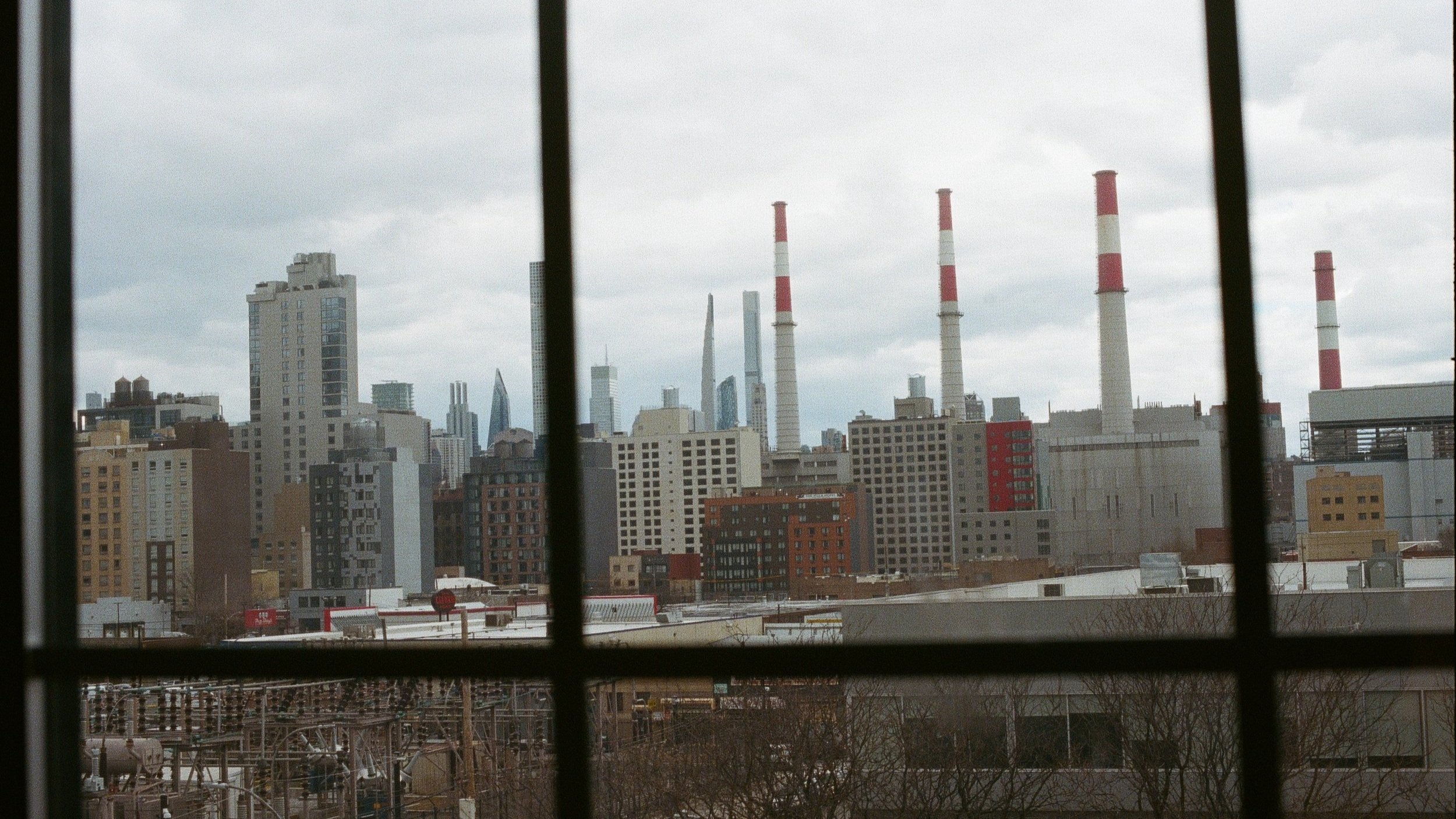 The view from inside Peach Studio in Astoria, Queens.