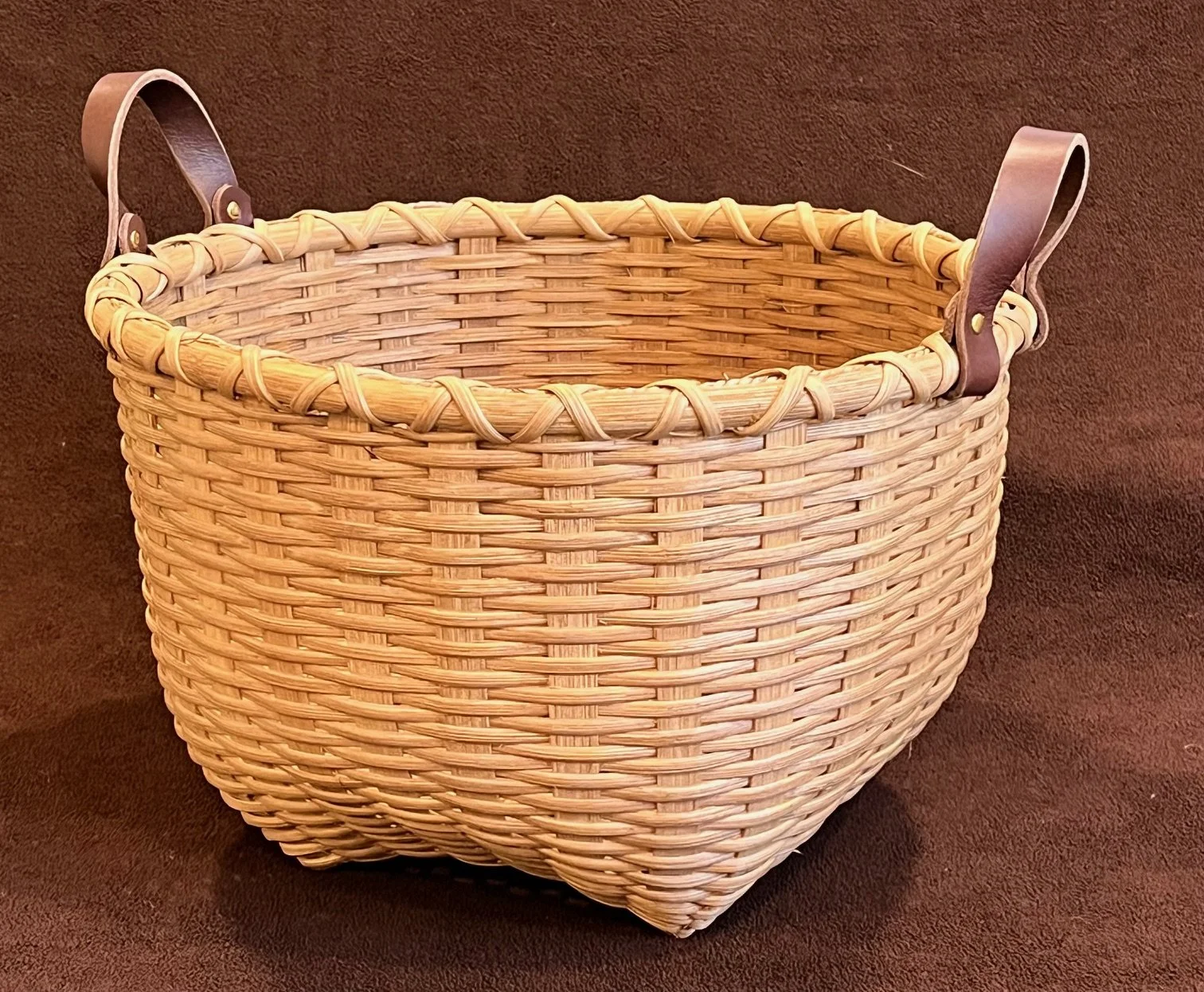 Utility Basket with Leather Side Handles
