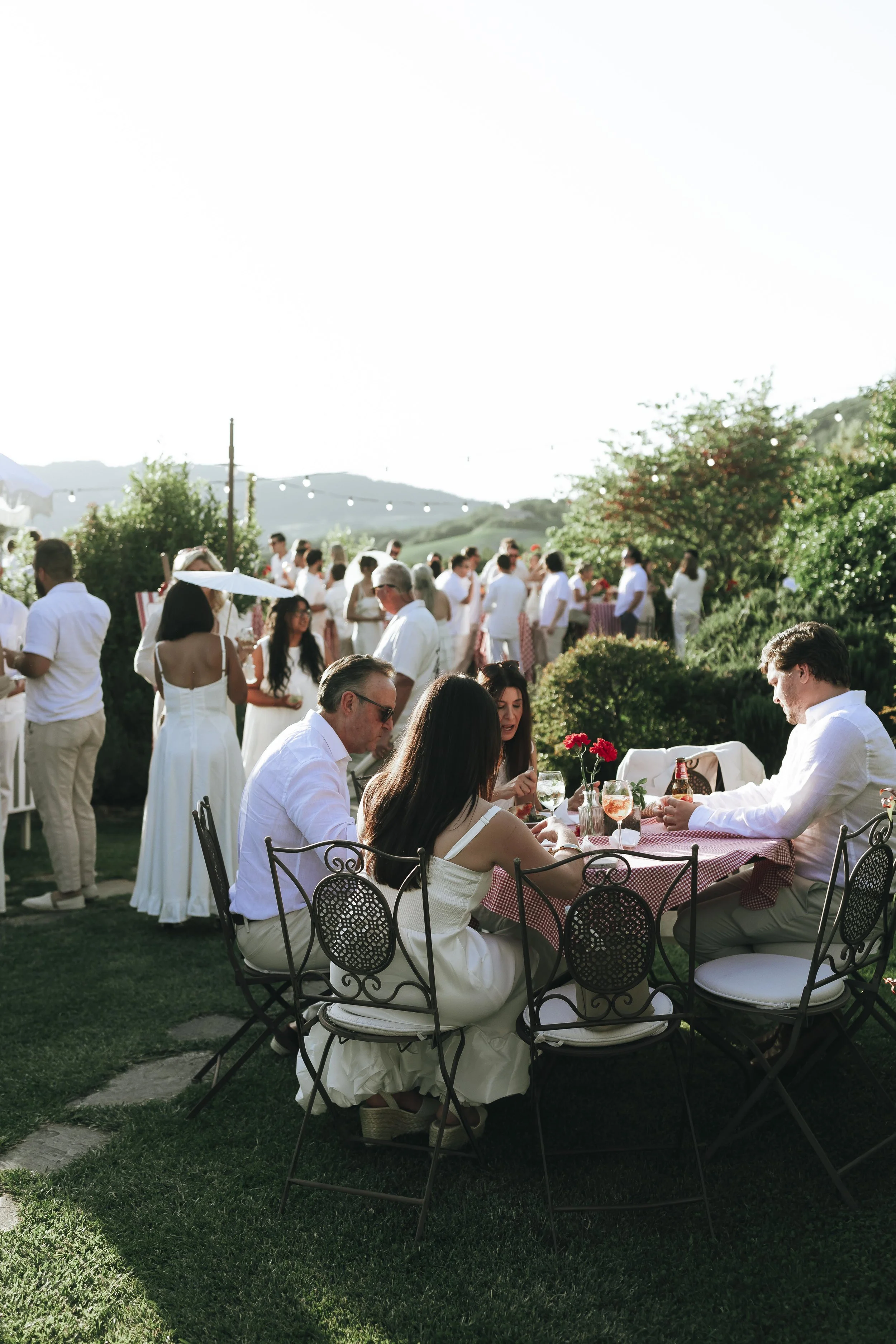 guests enjoying the welcome party in Umbria