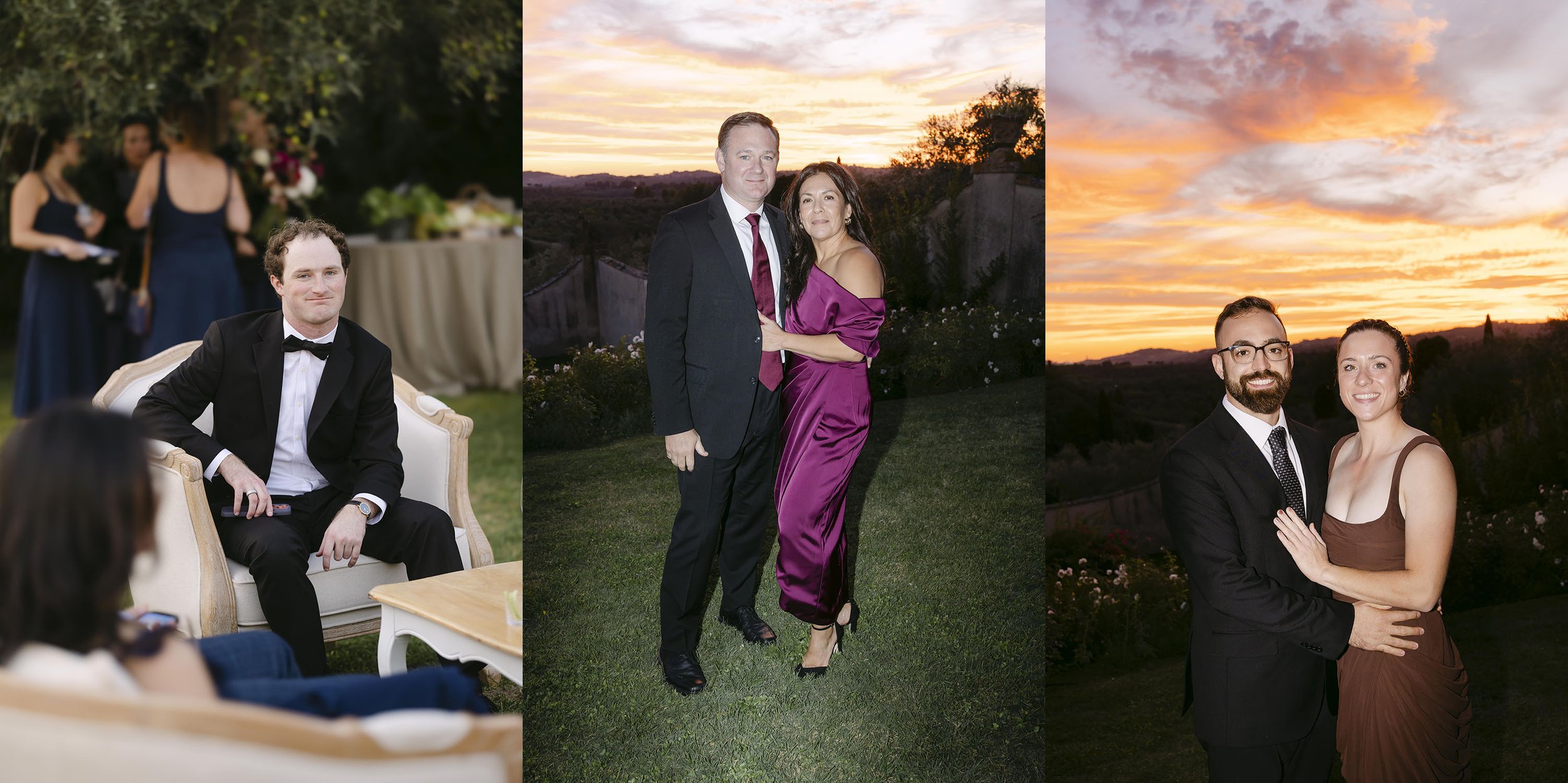Guests enjoying the cocktail at sunset