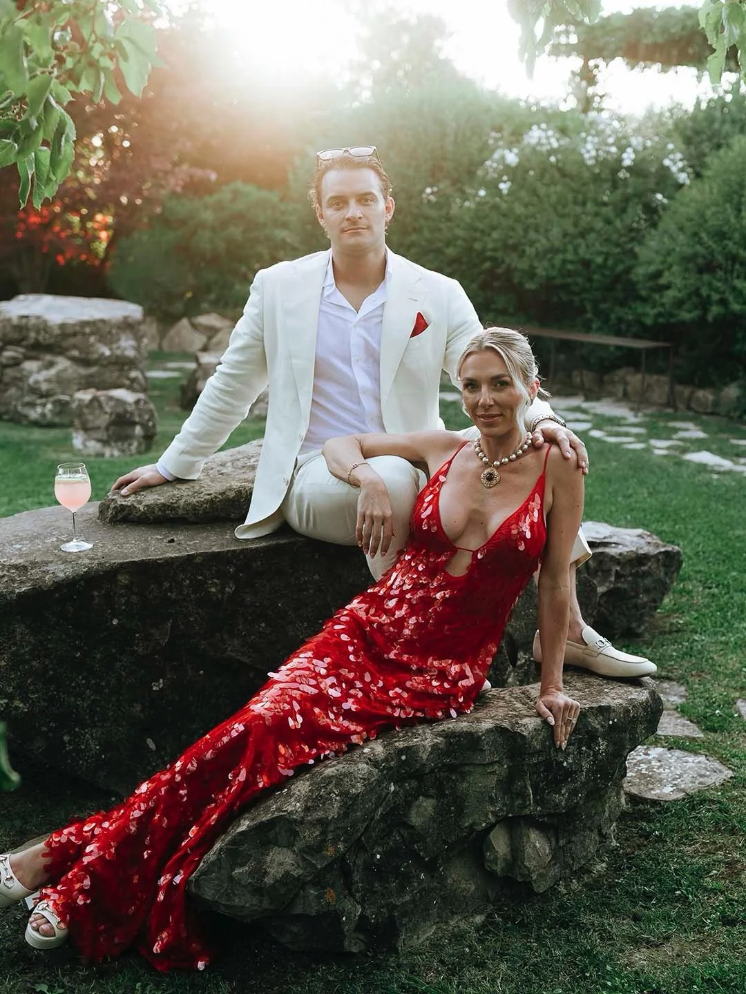 Eric &amp; Delaney, welcome party at @castello_di_petrata 
Here are the ingredients: a perfect warm spring afternoon, a white dress code, pasta&amp;pizza, the most good looking group of guests, party vibes, the Umbria landscape and an incredible coup