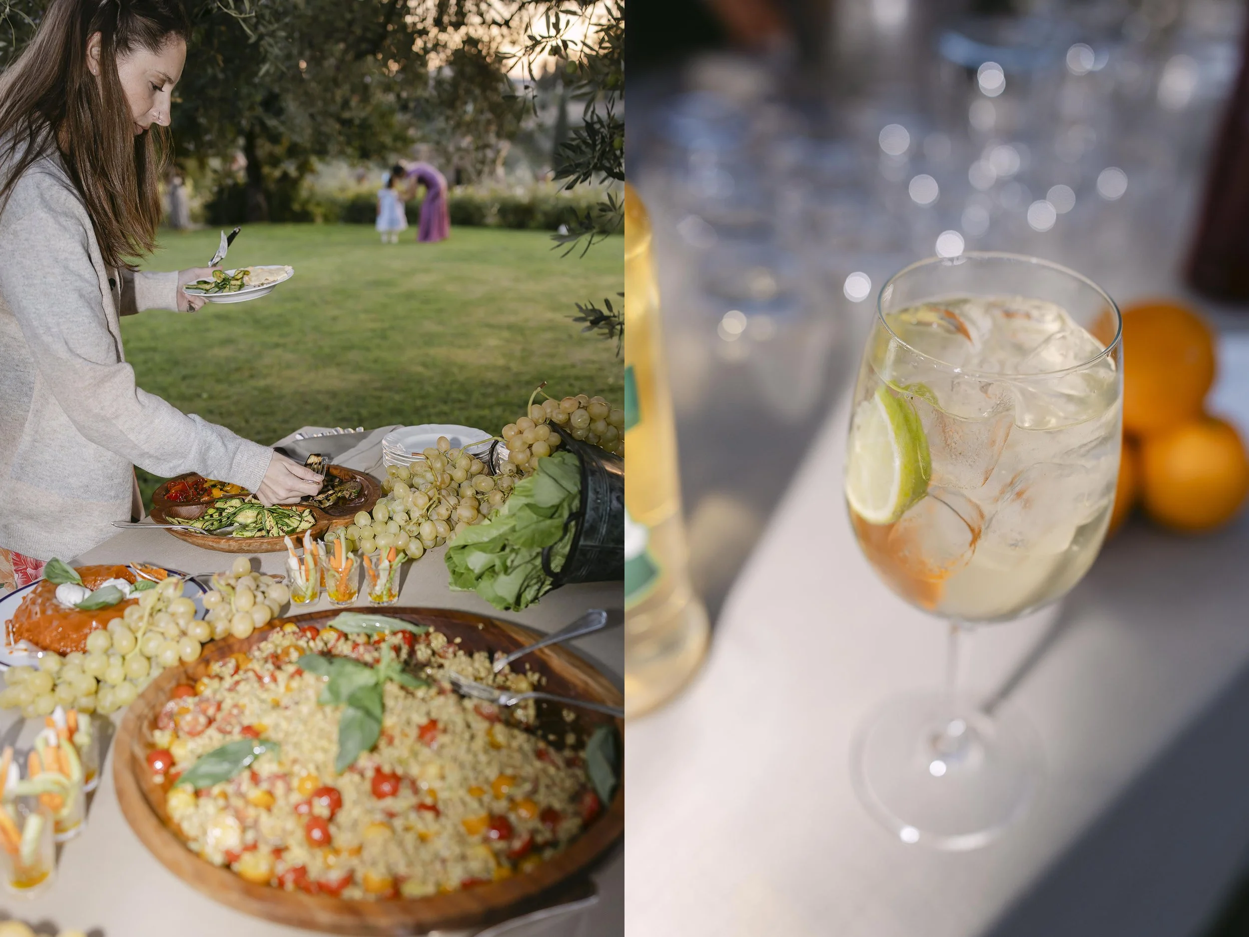 Details of the food and beverages during the cocktail